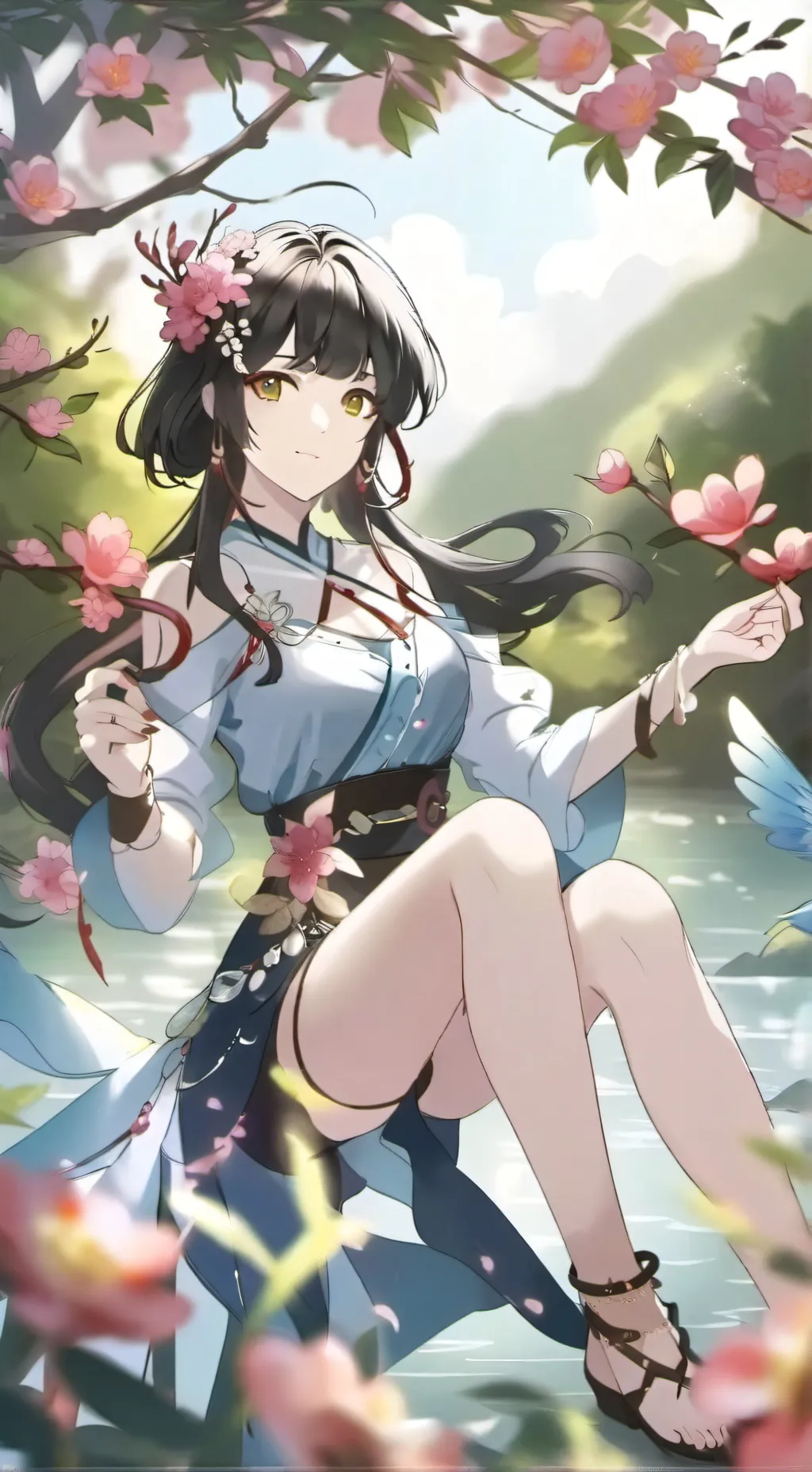 ai character: •blossom• background