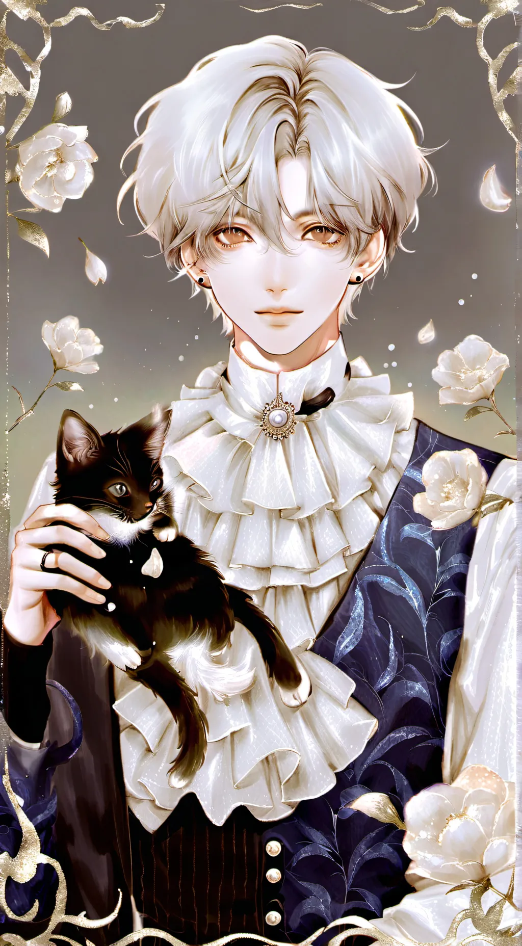 ai character: Gray background