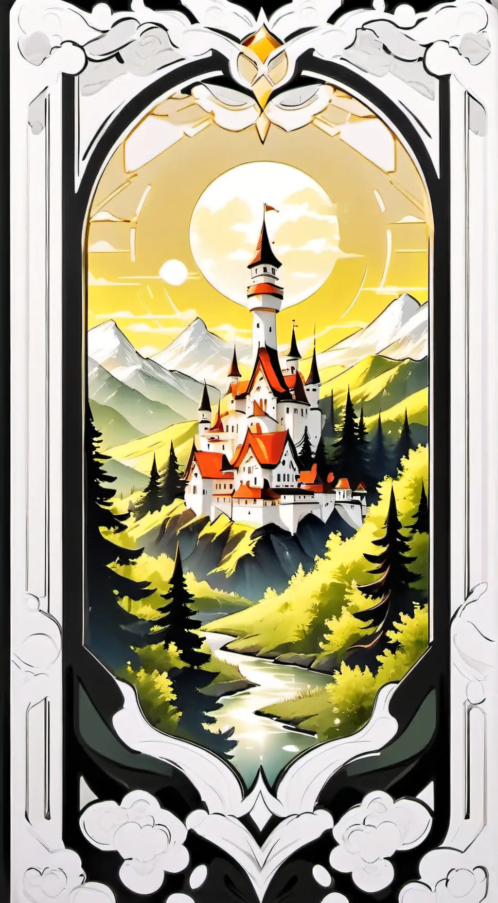 ai character: Castle of the dark background