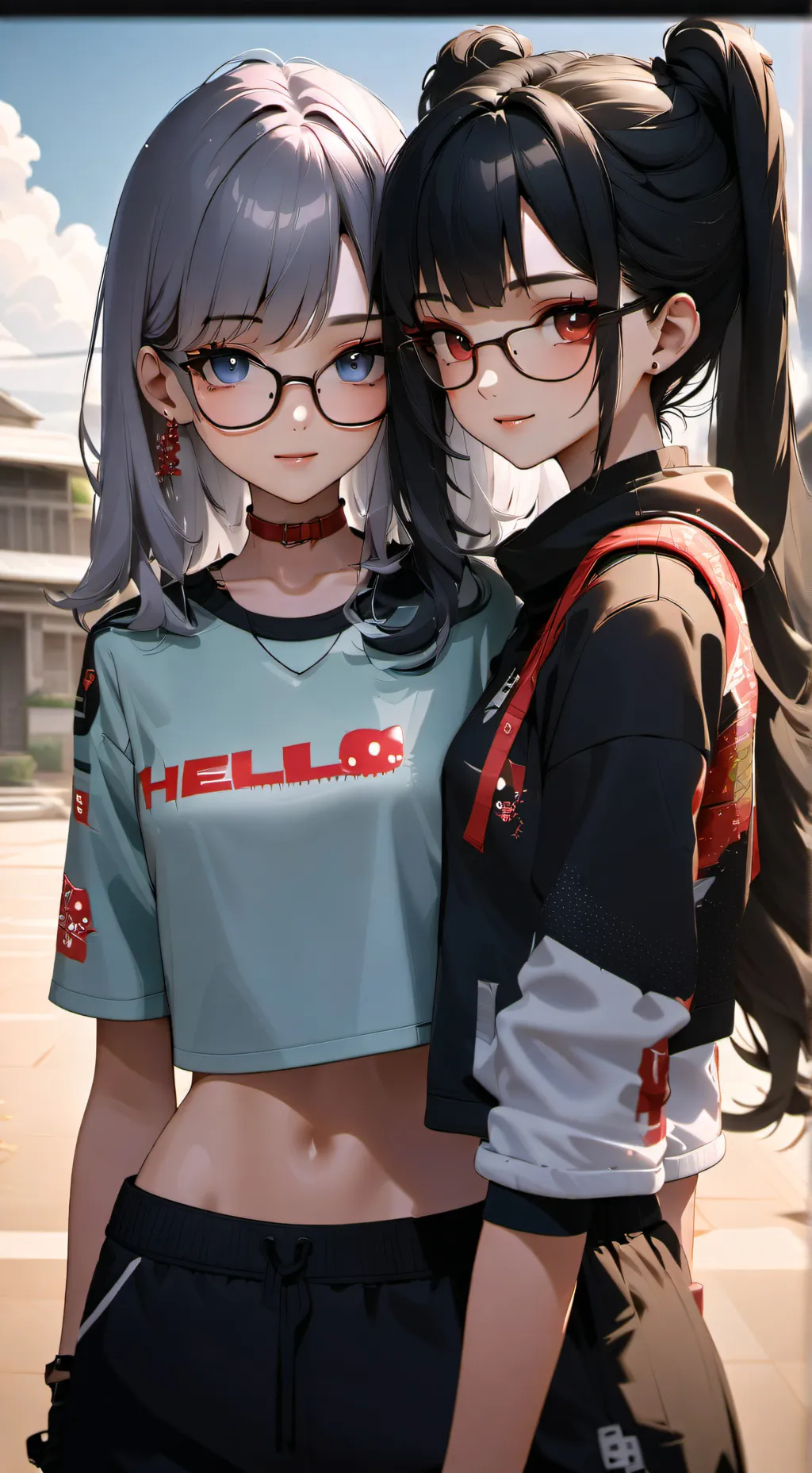 ai character: Nya and Harumi background