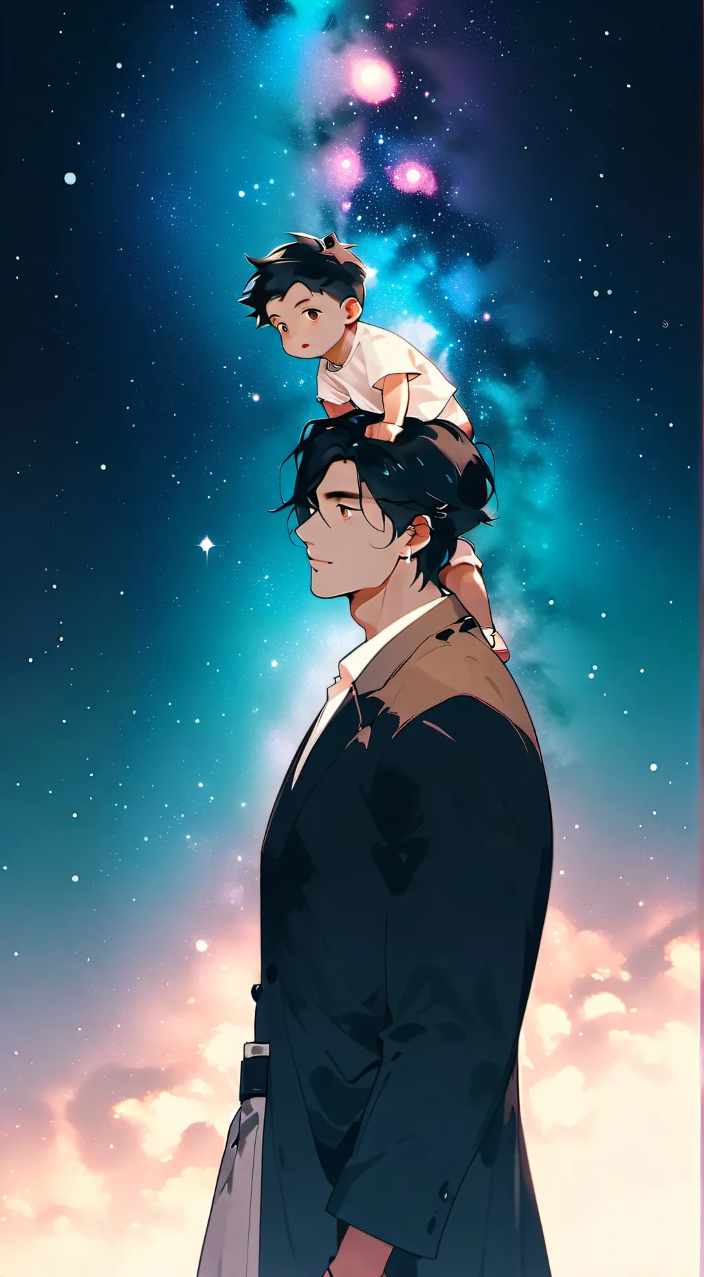 ai character: Lovely father  background