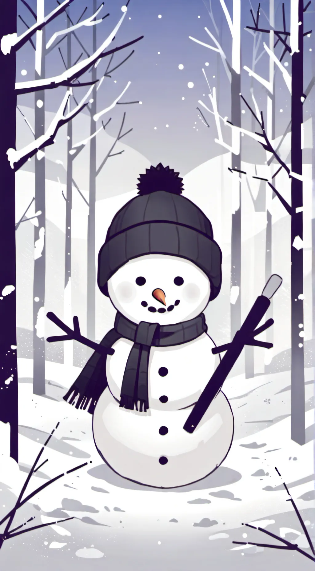 ai character: FPE snowed in background