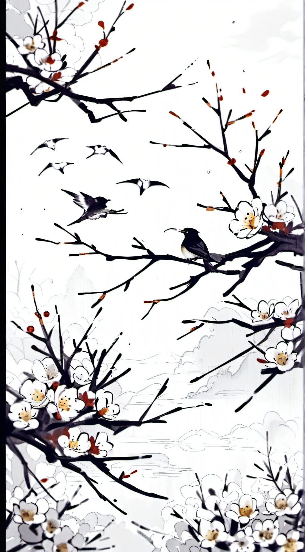 ai character: MD snowed in background