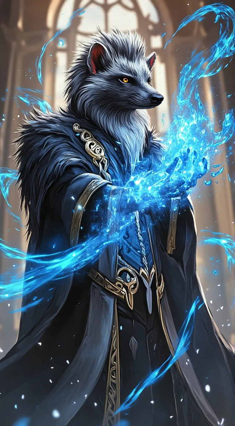 ai character: Wizards skunk background