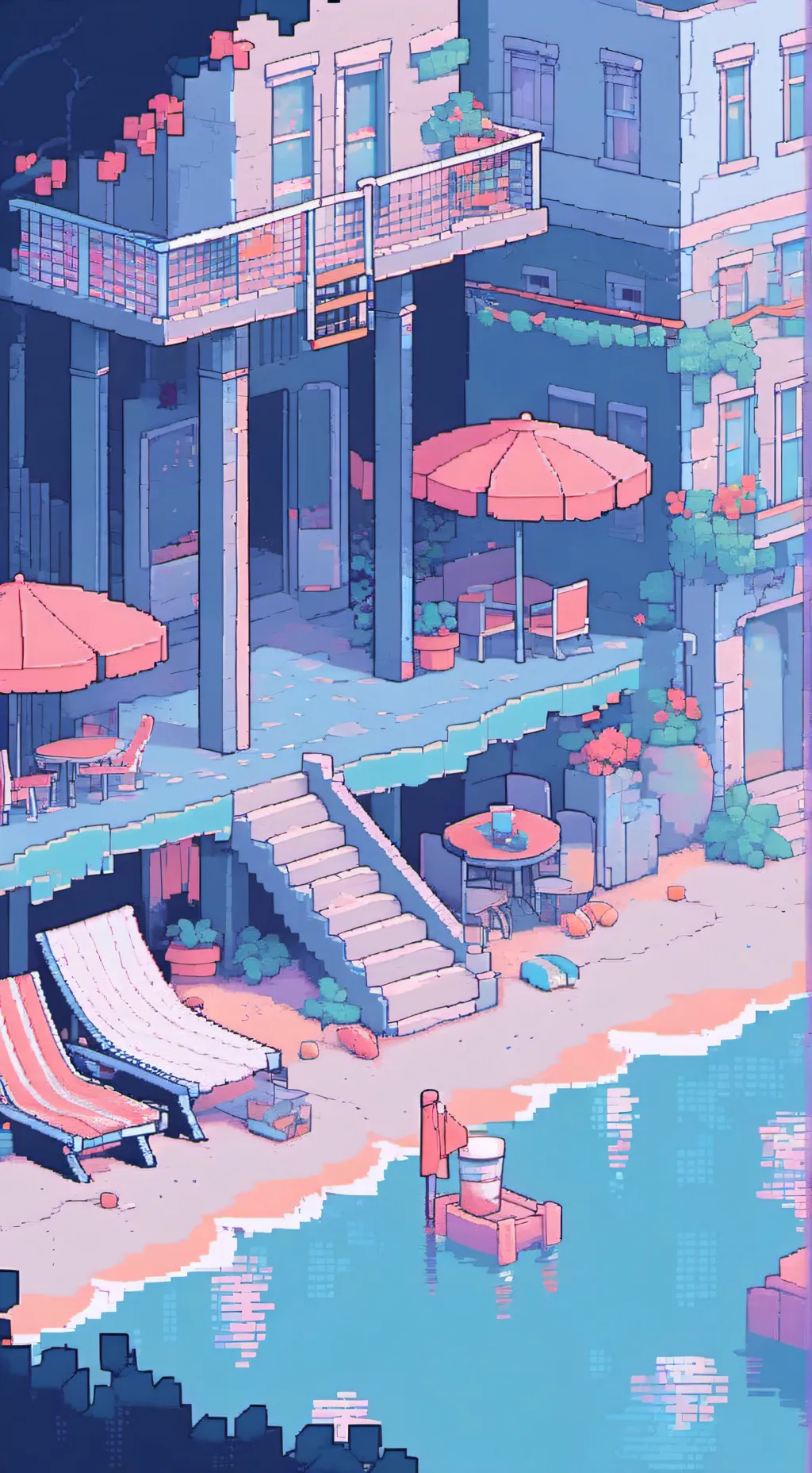 ai character: 🏖Class 1-A Beach🏖 background