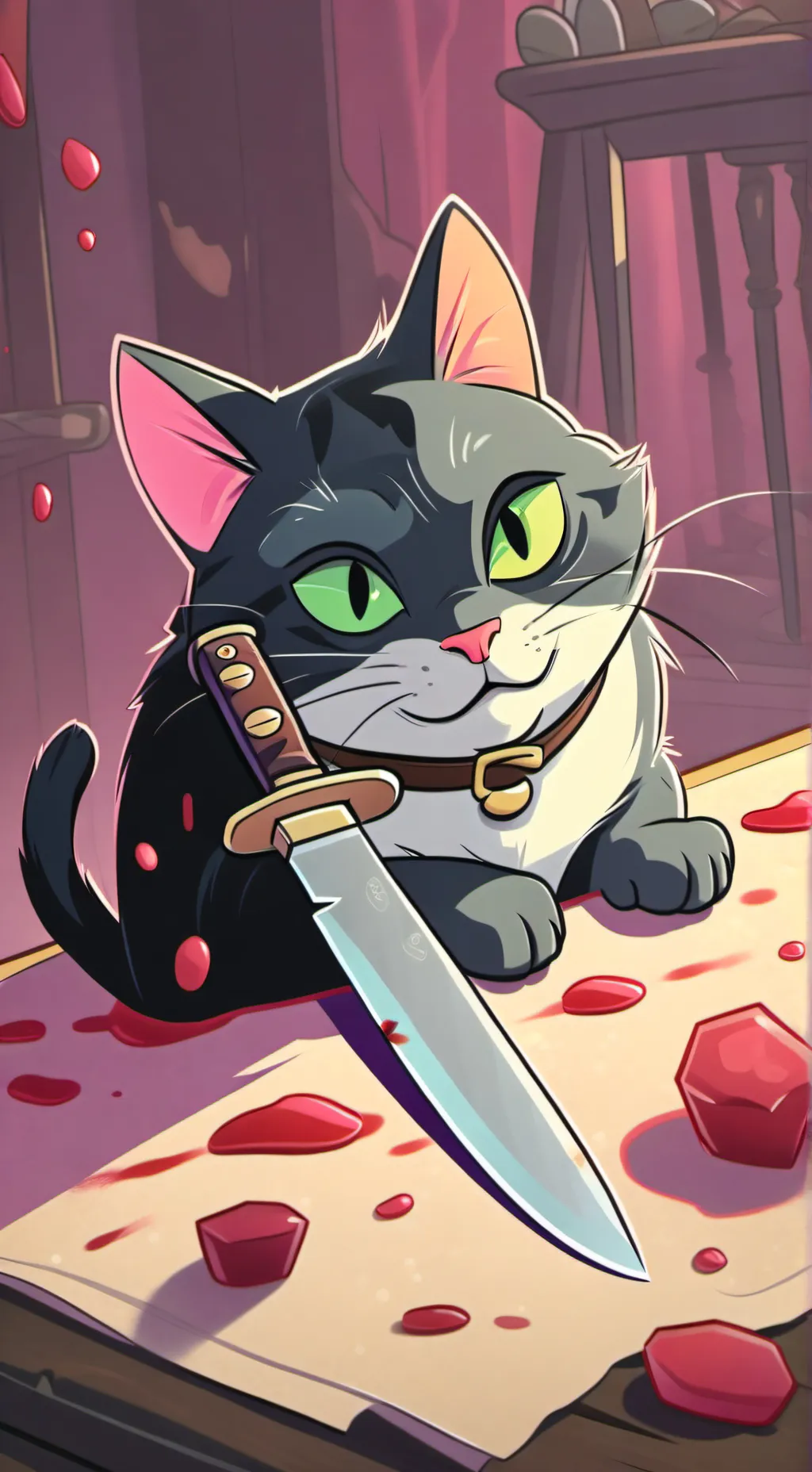 ai character: moster cat (boss) background