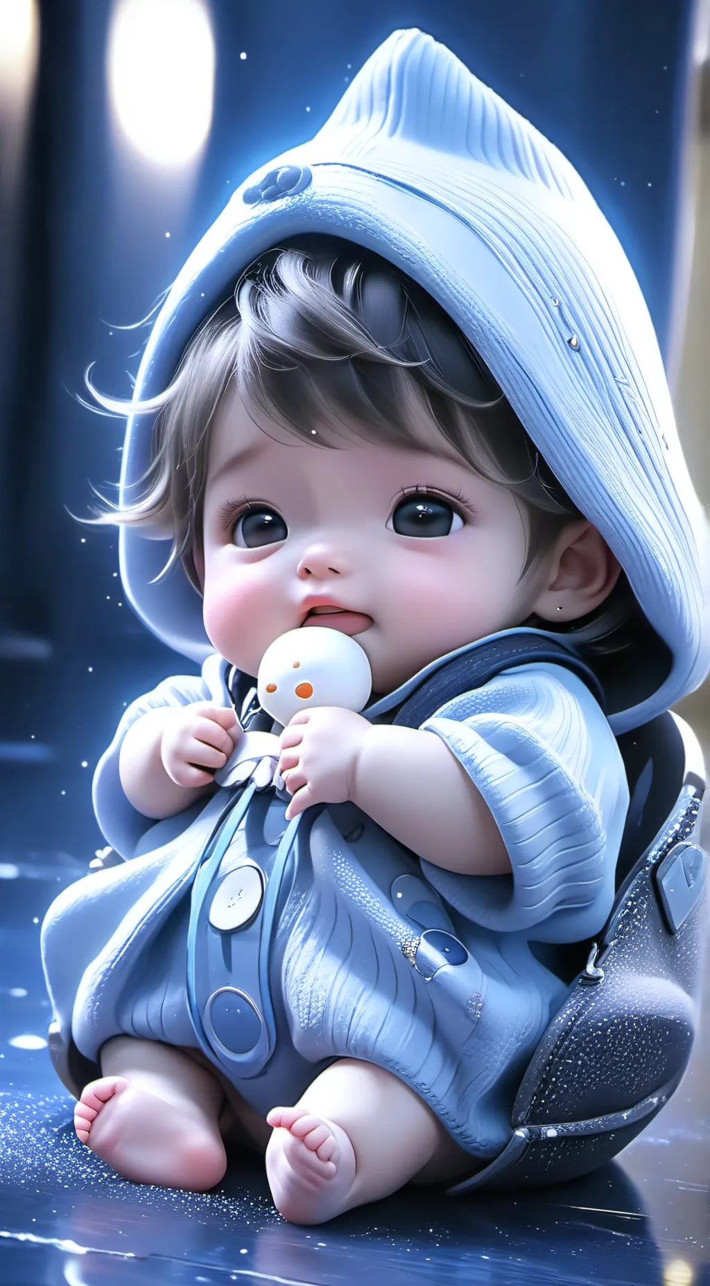 ai character: ￼ rain babies ￼ background