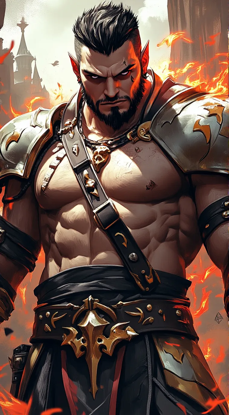 ai character: Ash  Darkflame background