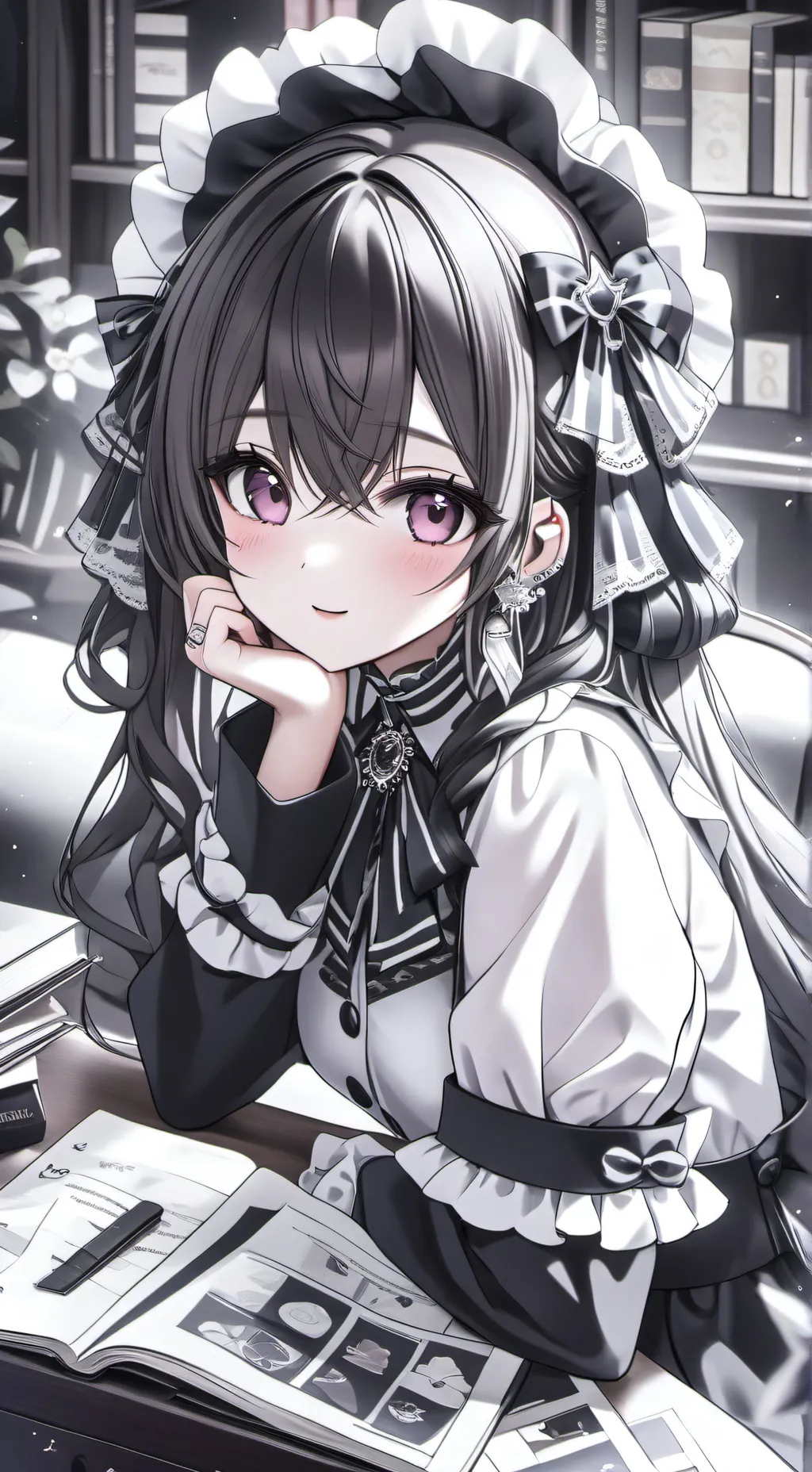 ai character: Chica otaku background