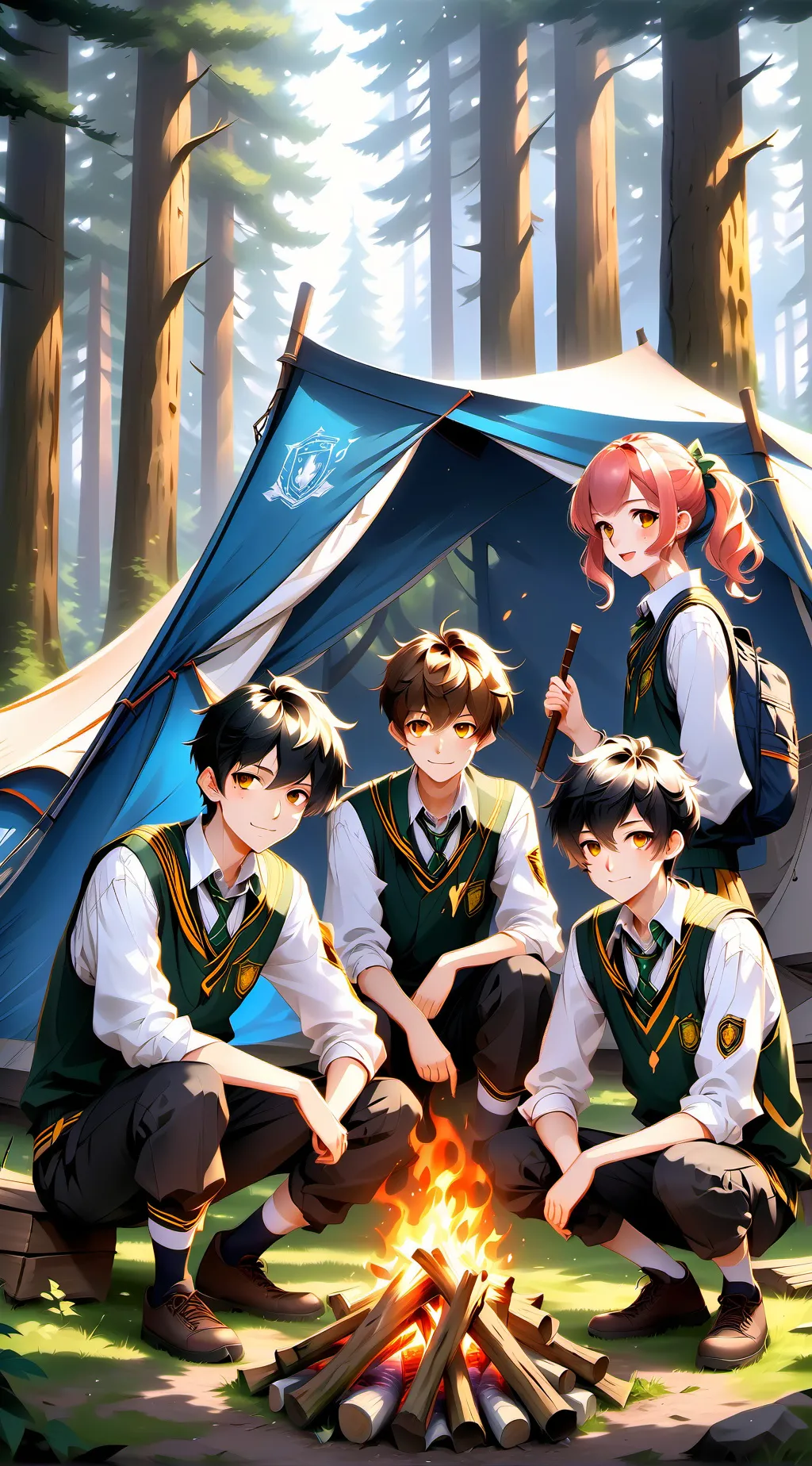 ai character: MHA field trip background