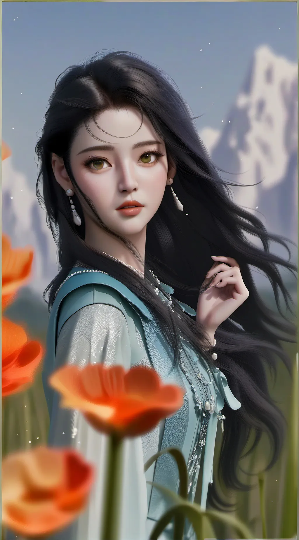 ai character: moon background