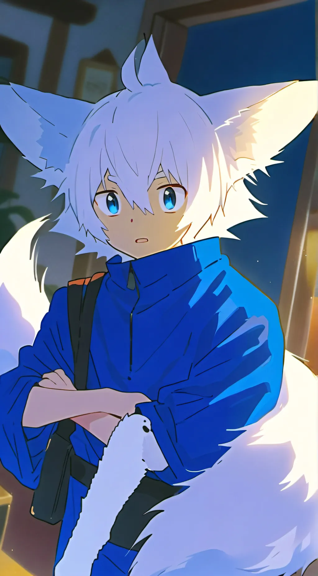 ai character: Snow Spirit Fox background