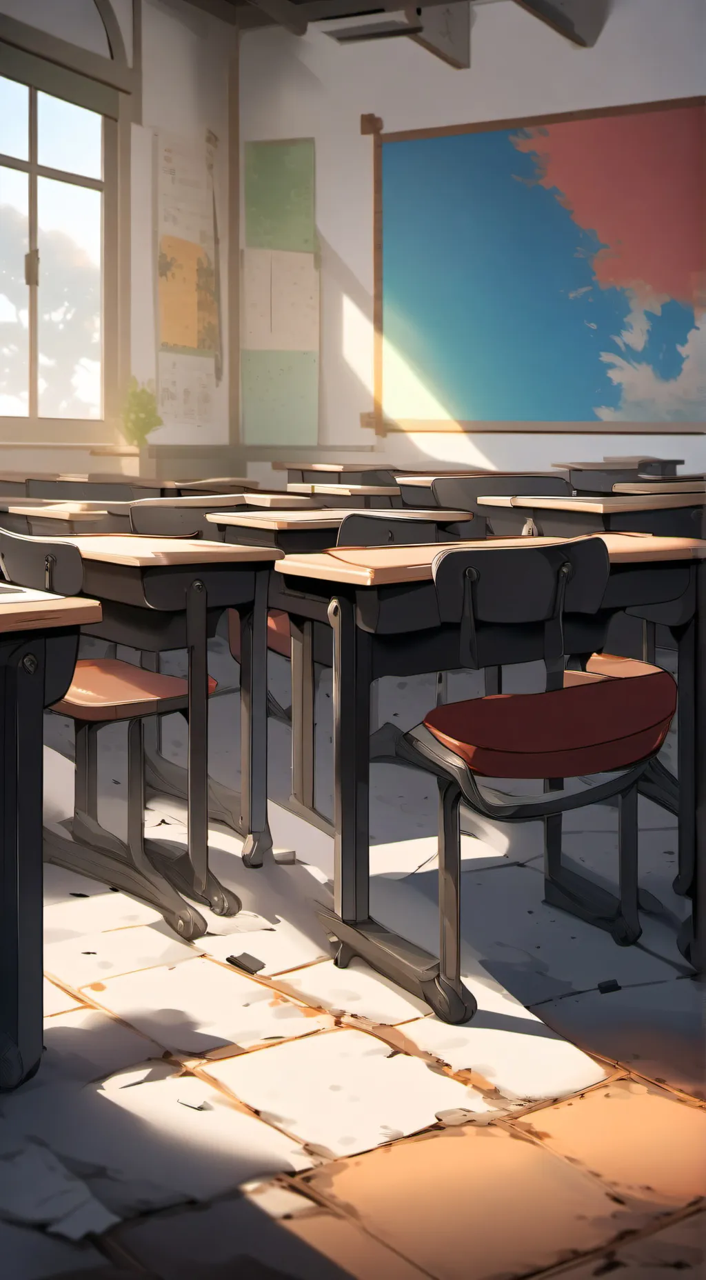 ai character: MHA Classroom background