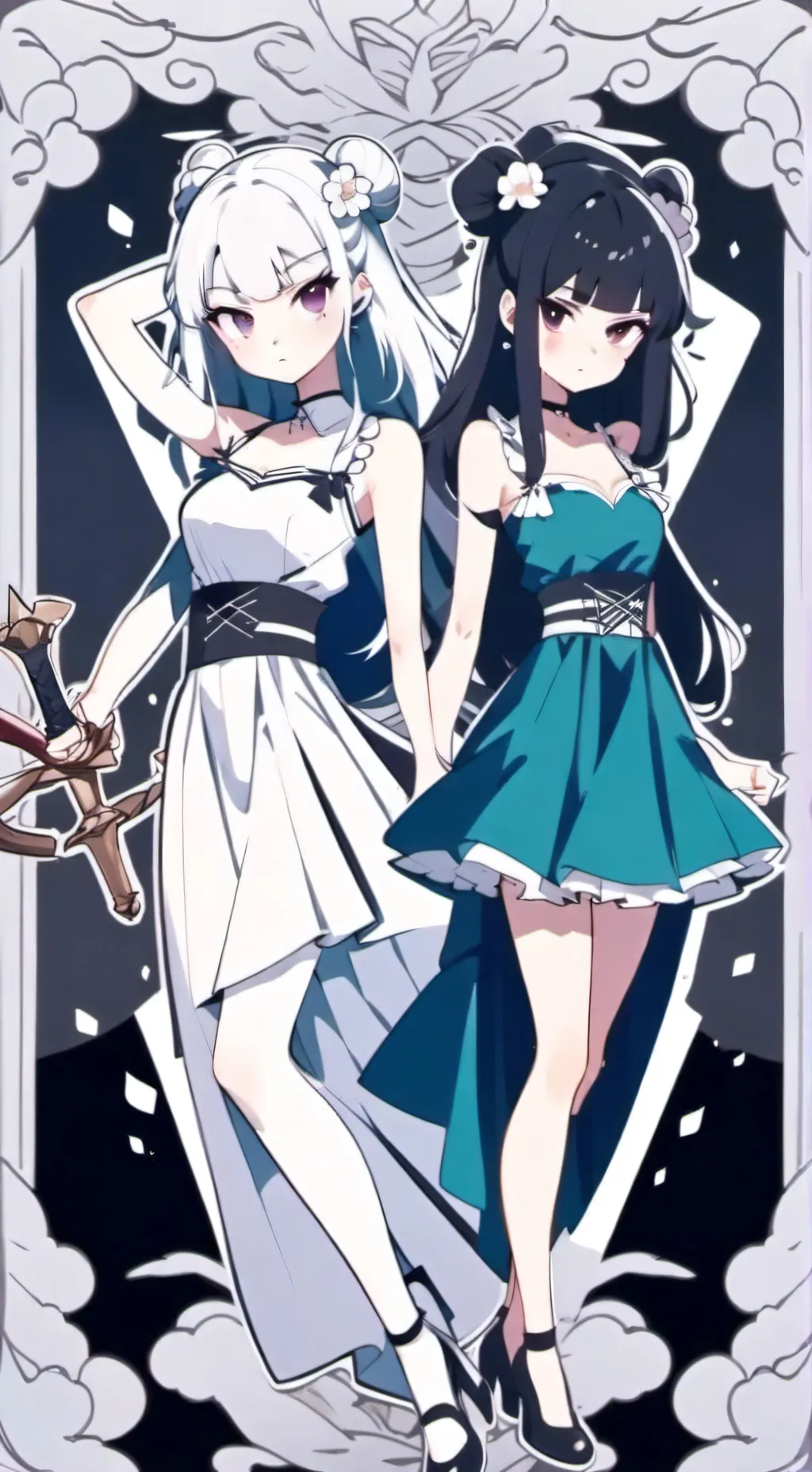 ai character: 2 angry girls background