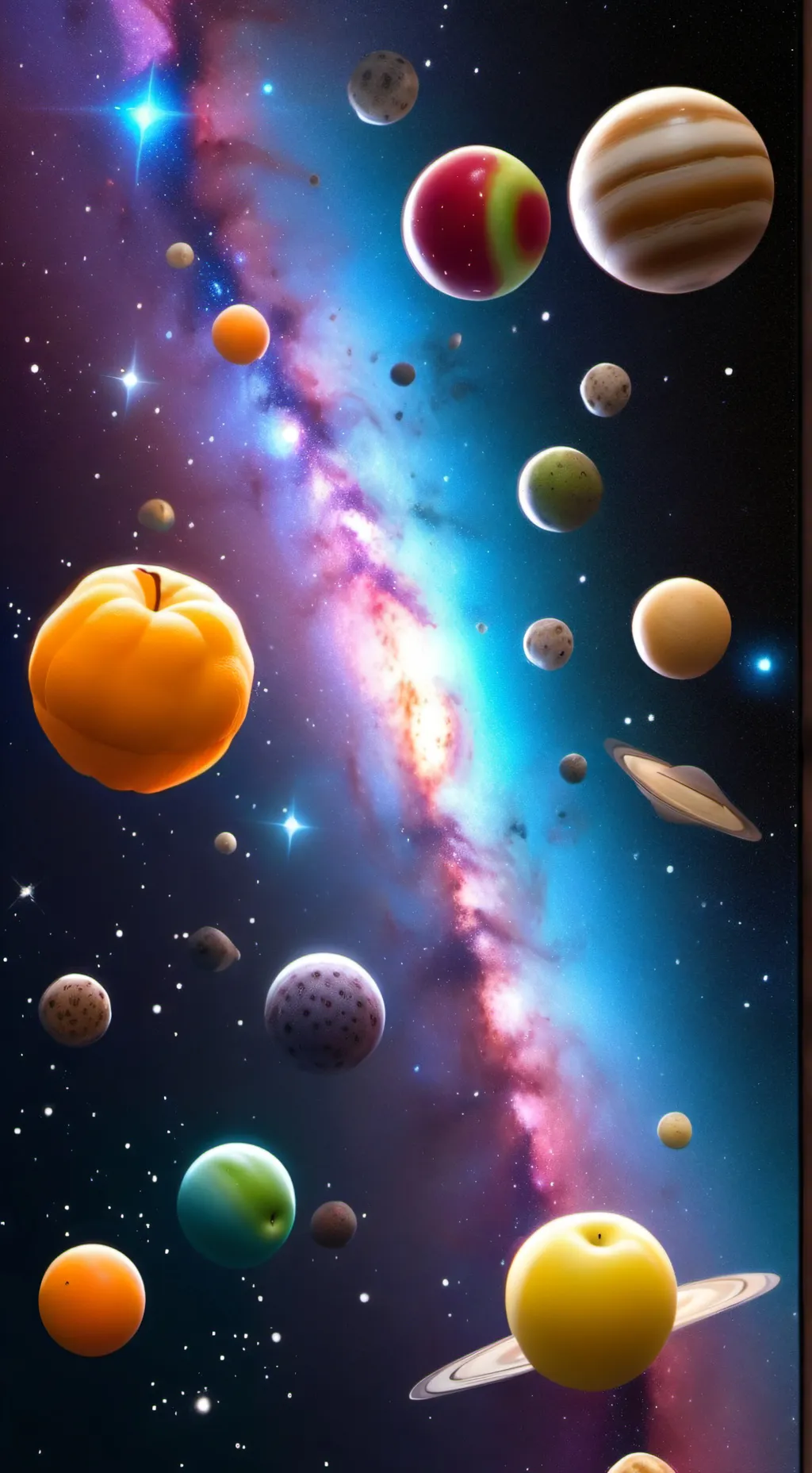 ai character: Frutas background