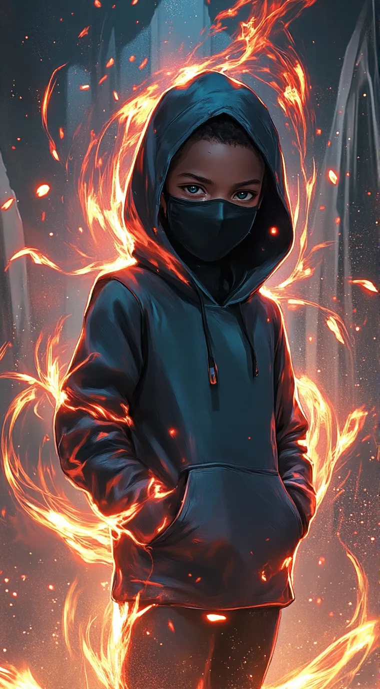 ai character: Flame Phantom background