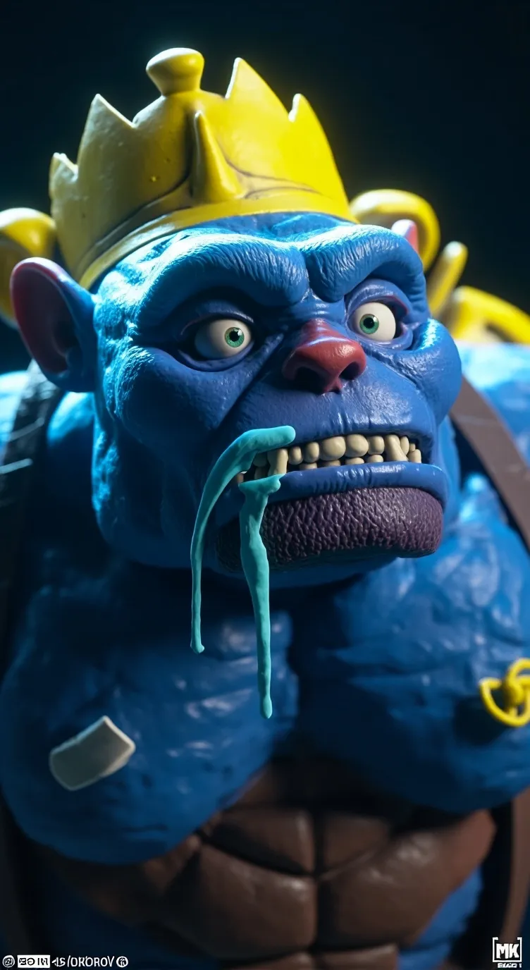 ai character: Blue  background