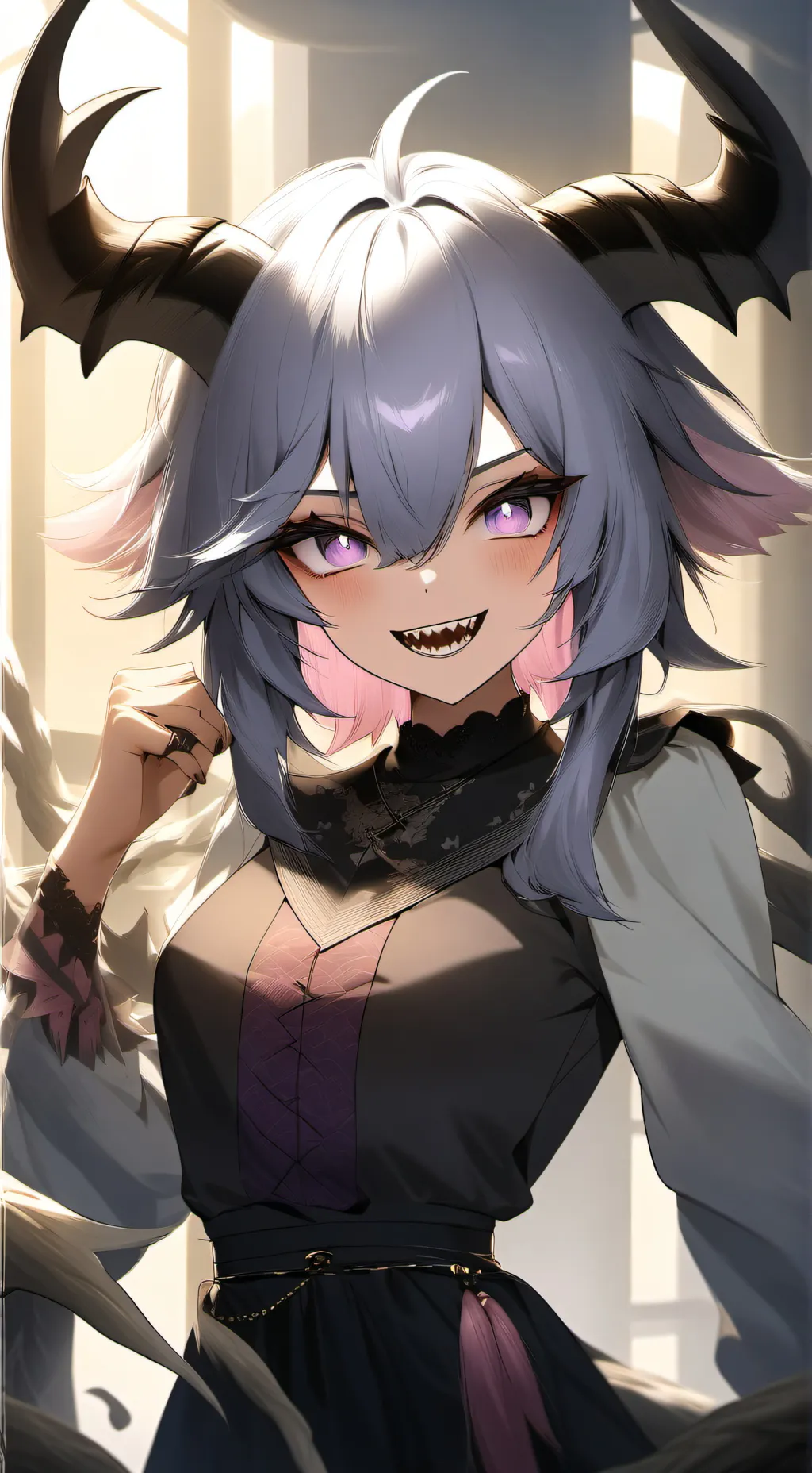 ai character: magenta background