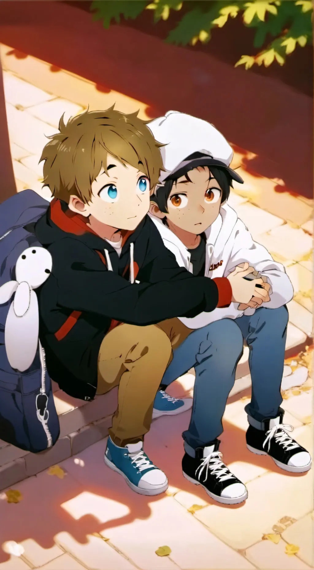 ai character: senior and junior  background