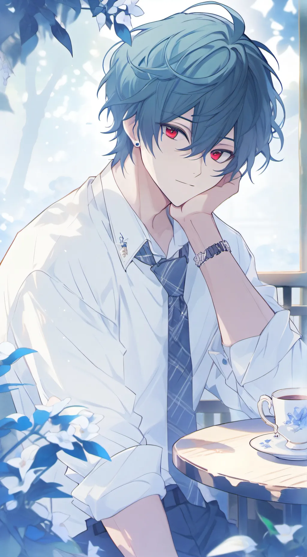 ai character: Handsome but Distracted background