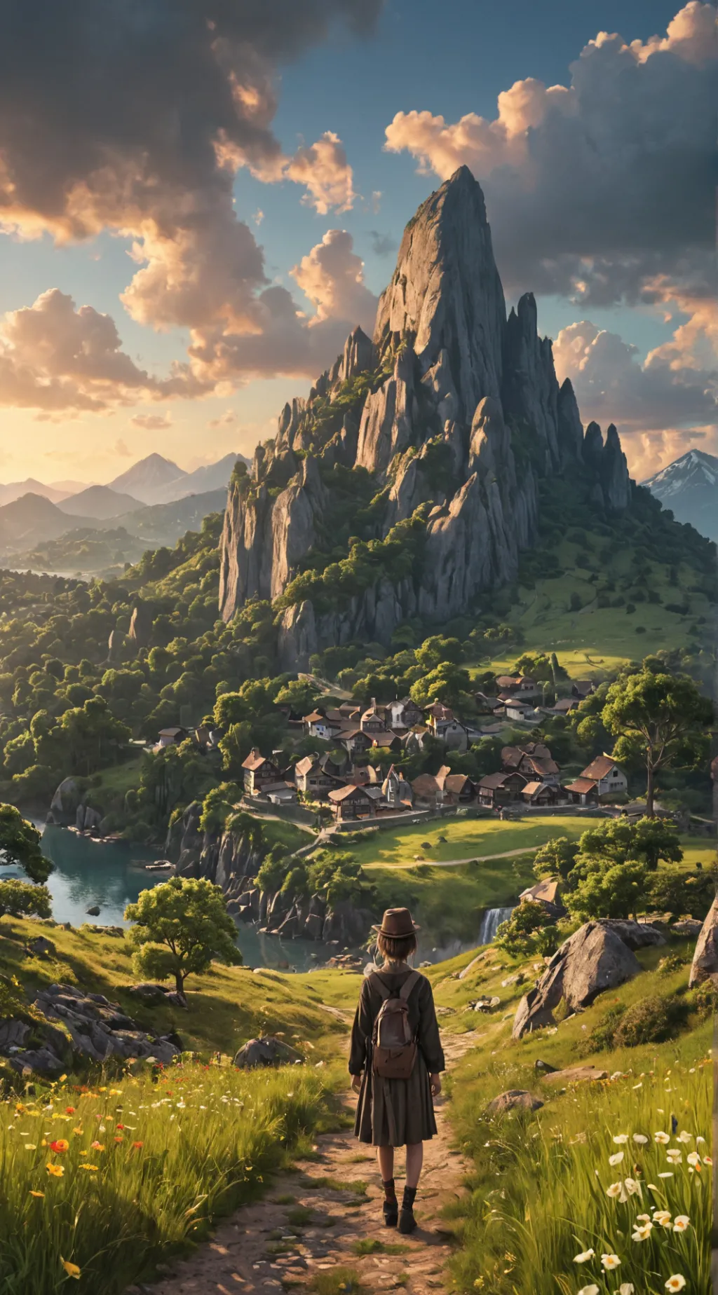 ai character: A beautiful walk background