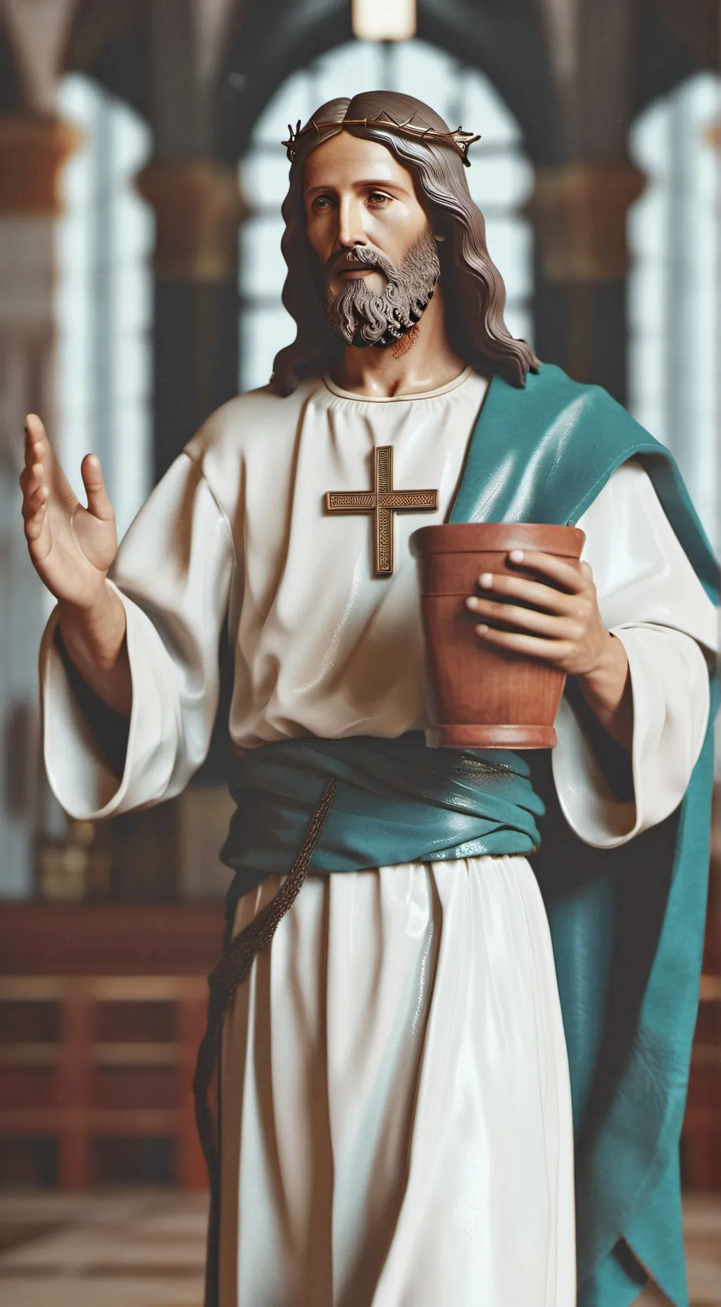 ai character: Jesus (our king) background