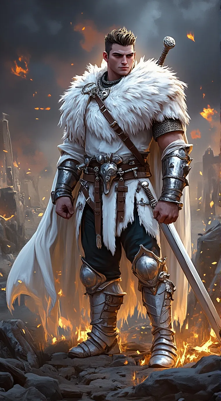 ai character: Winter White background