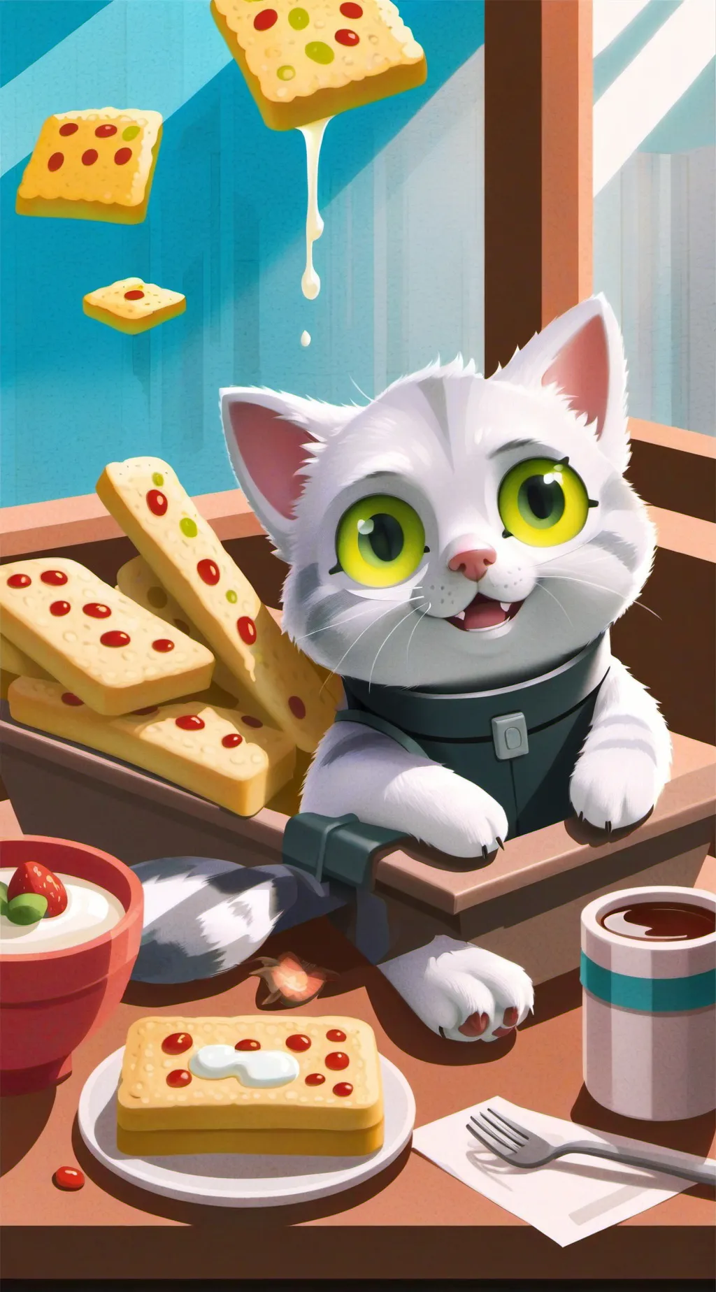 ai character: Pop-Tart cat  background