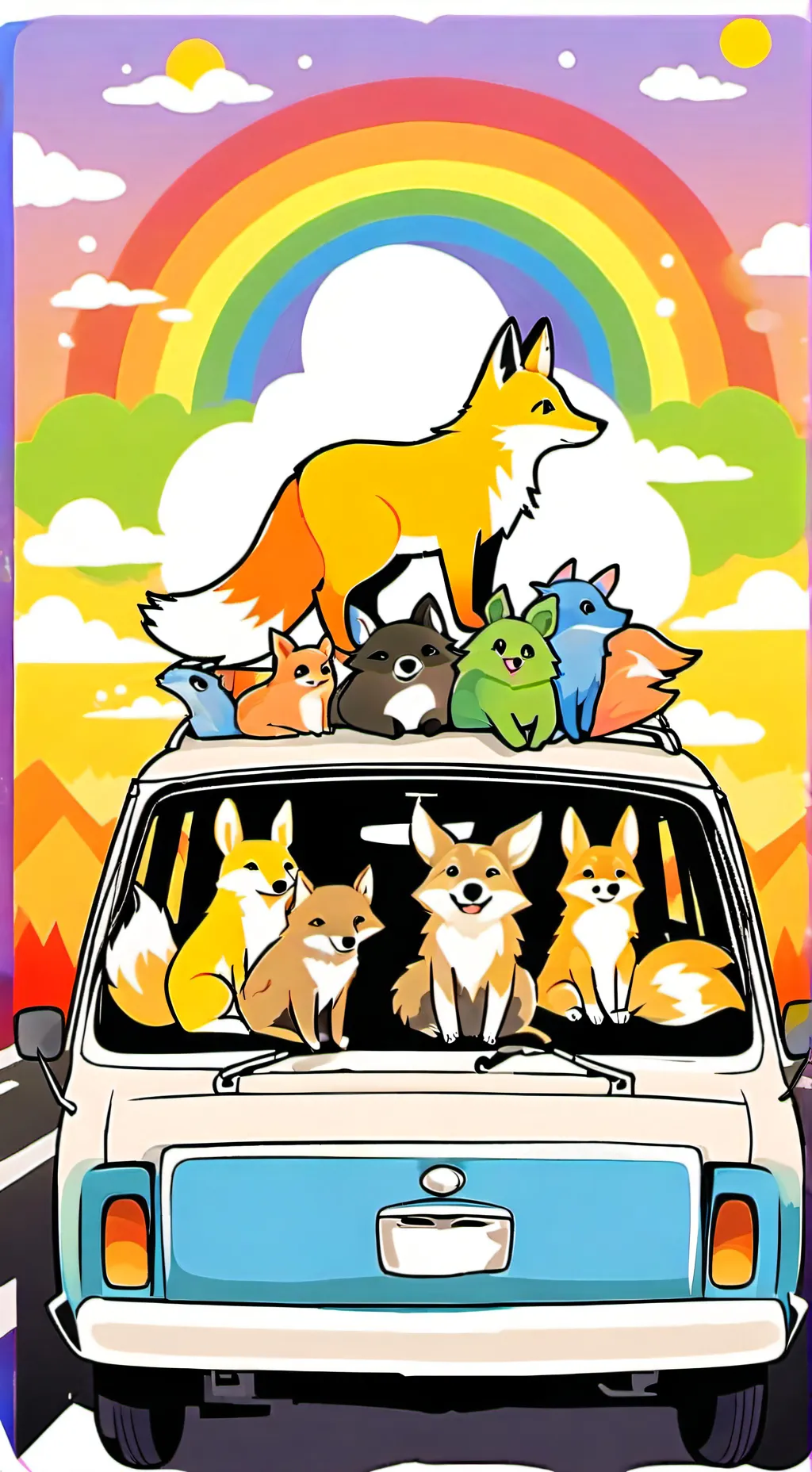 ai character: SC road trip background