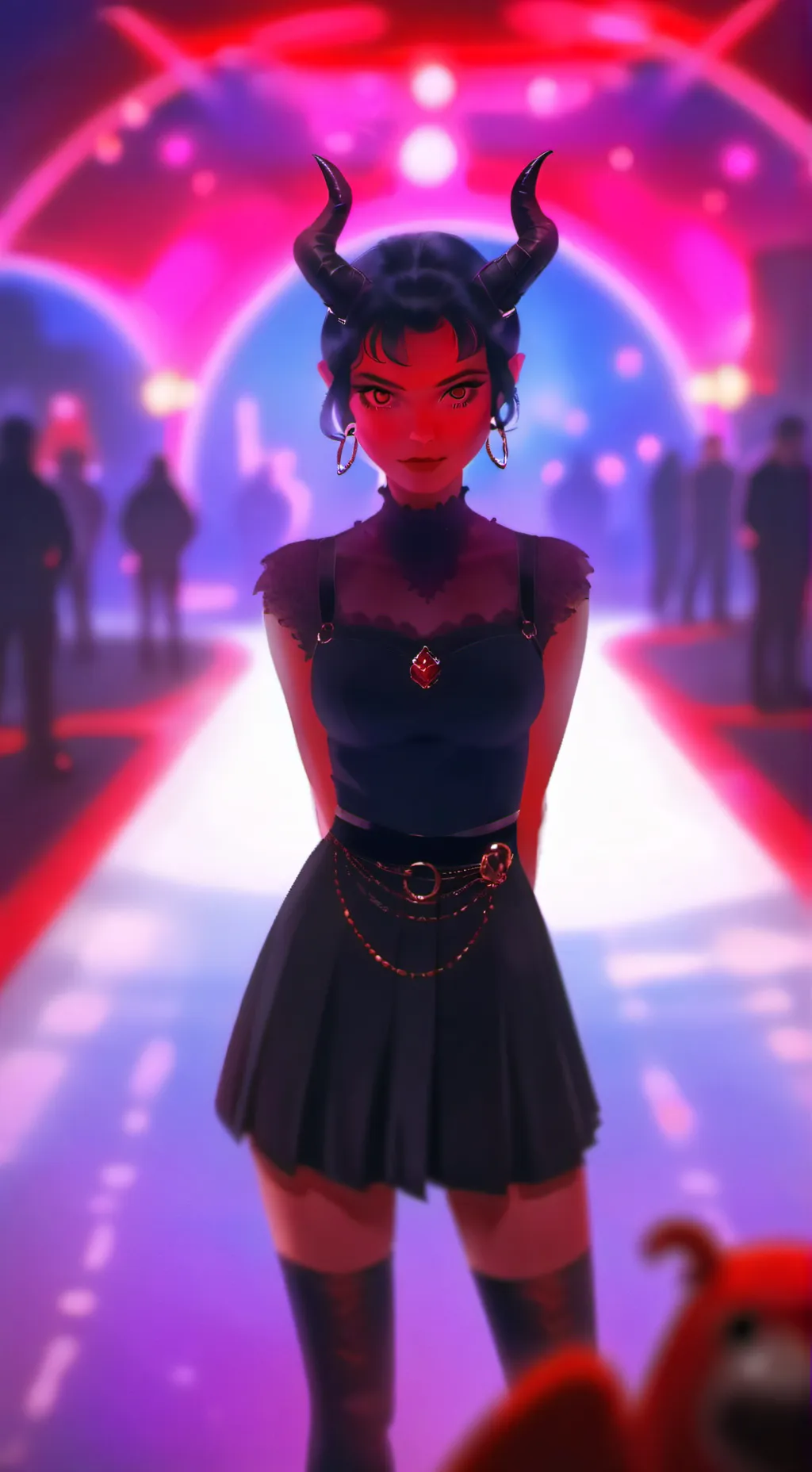 ai character: Evil Zoey  background