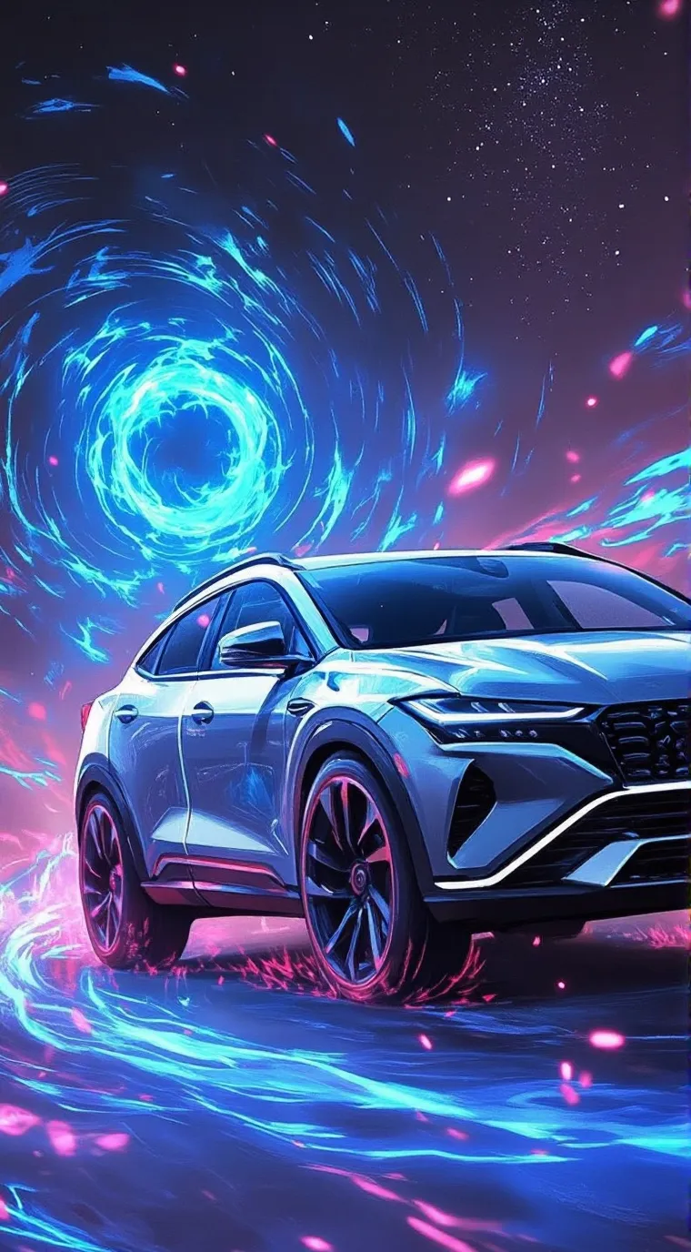 ai character: a future car background