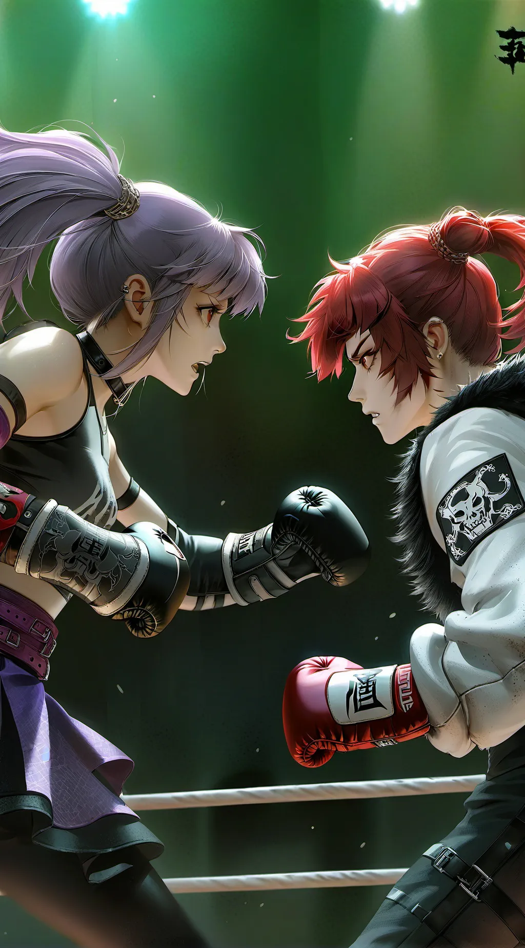 ai character: Rumi and mira figh background