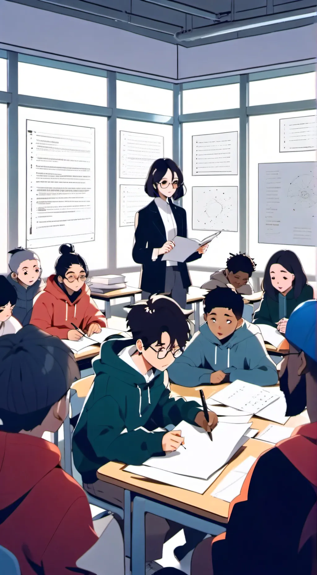 ai character: horror school  background