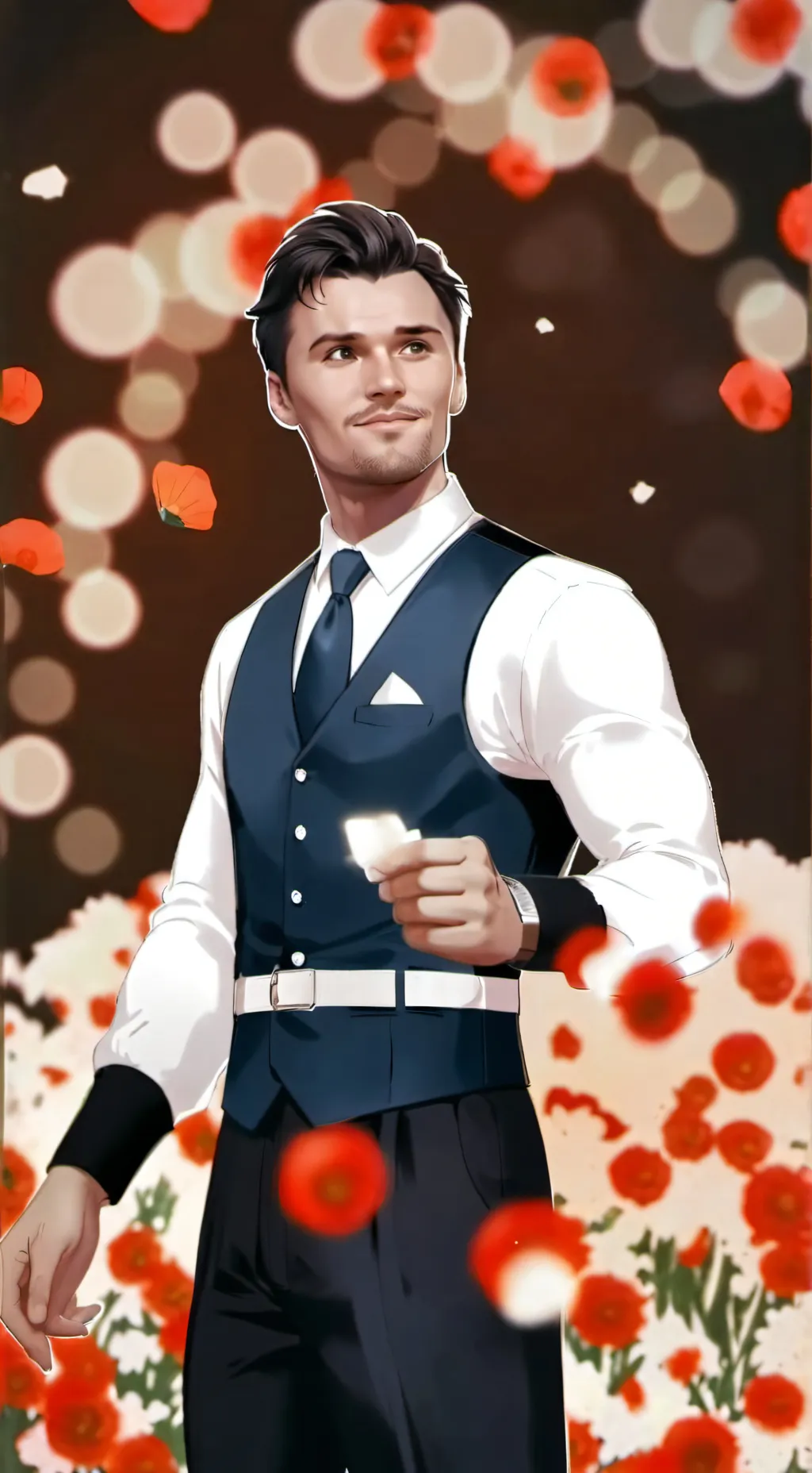 ai character: Kirk Troi background