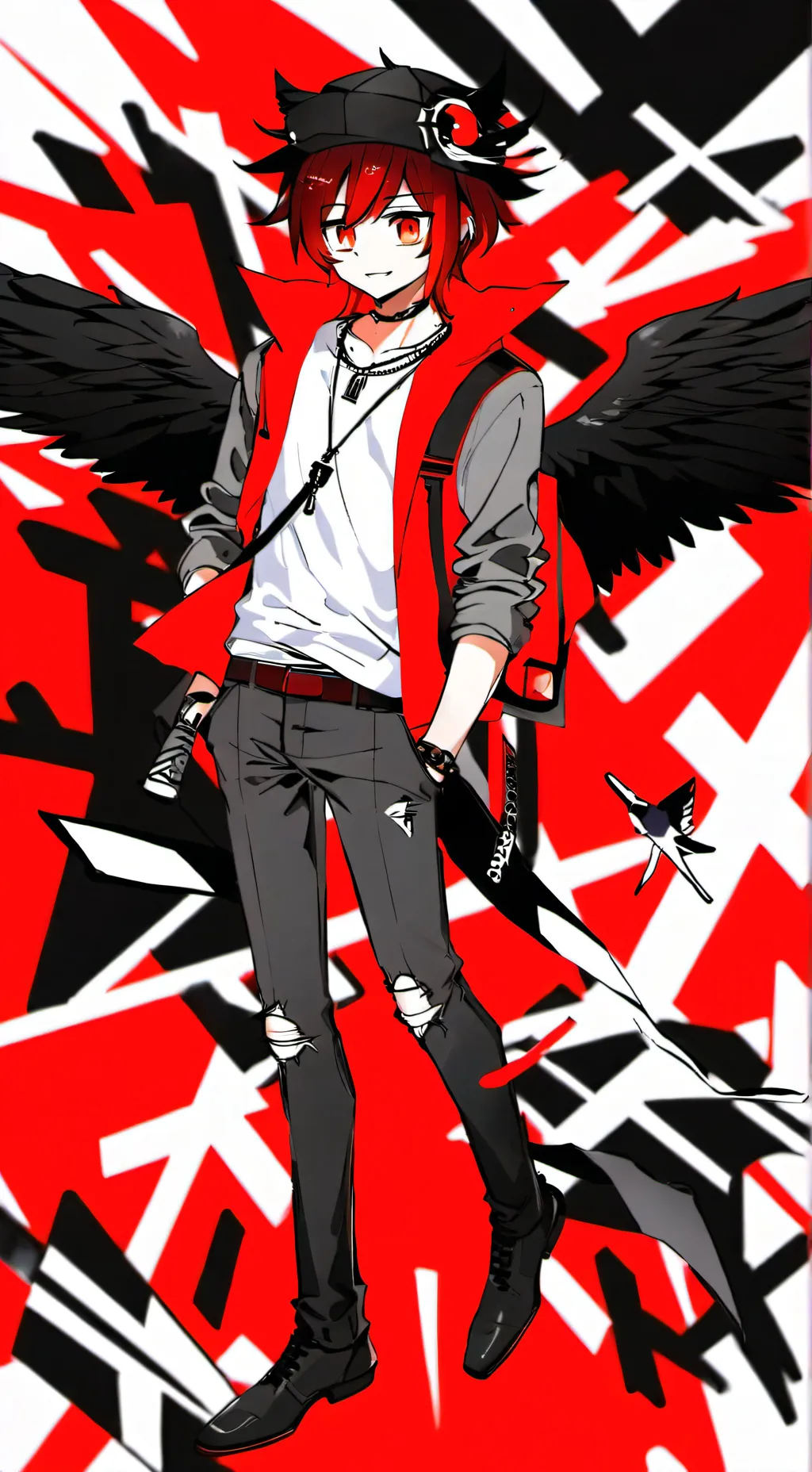 ai character: Zach❤️🖤 background