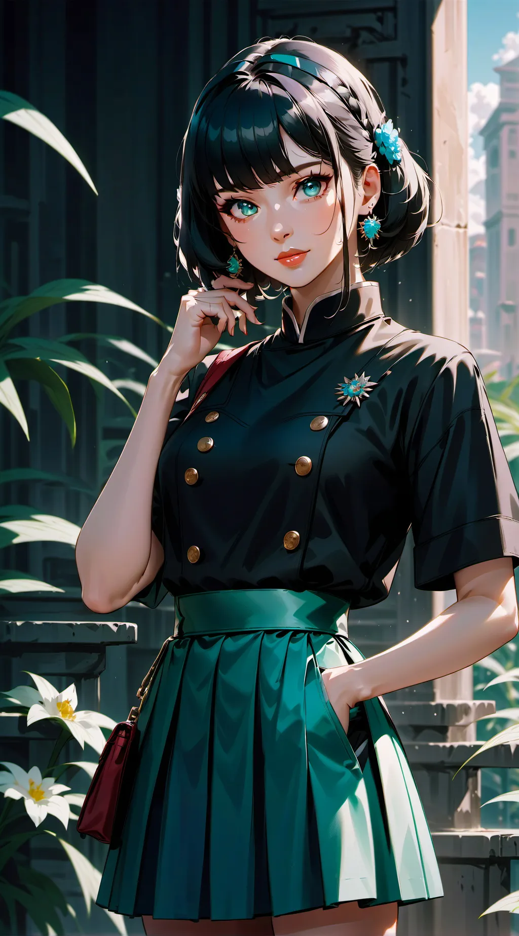 ai character: cute girl background