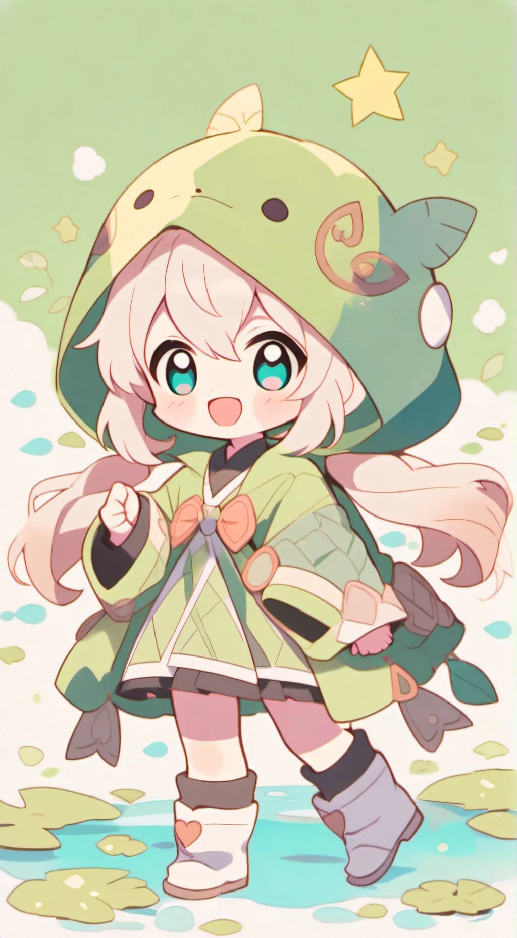 ai character: frog girl [nice] background