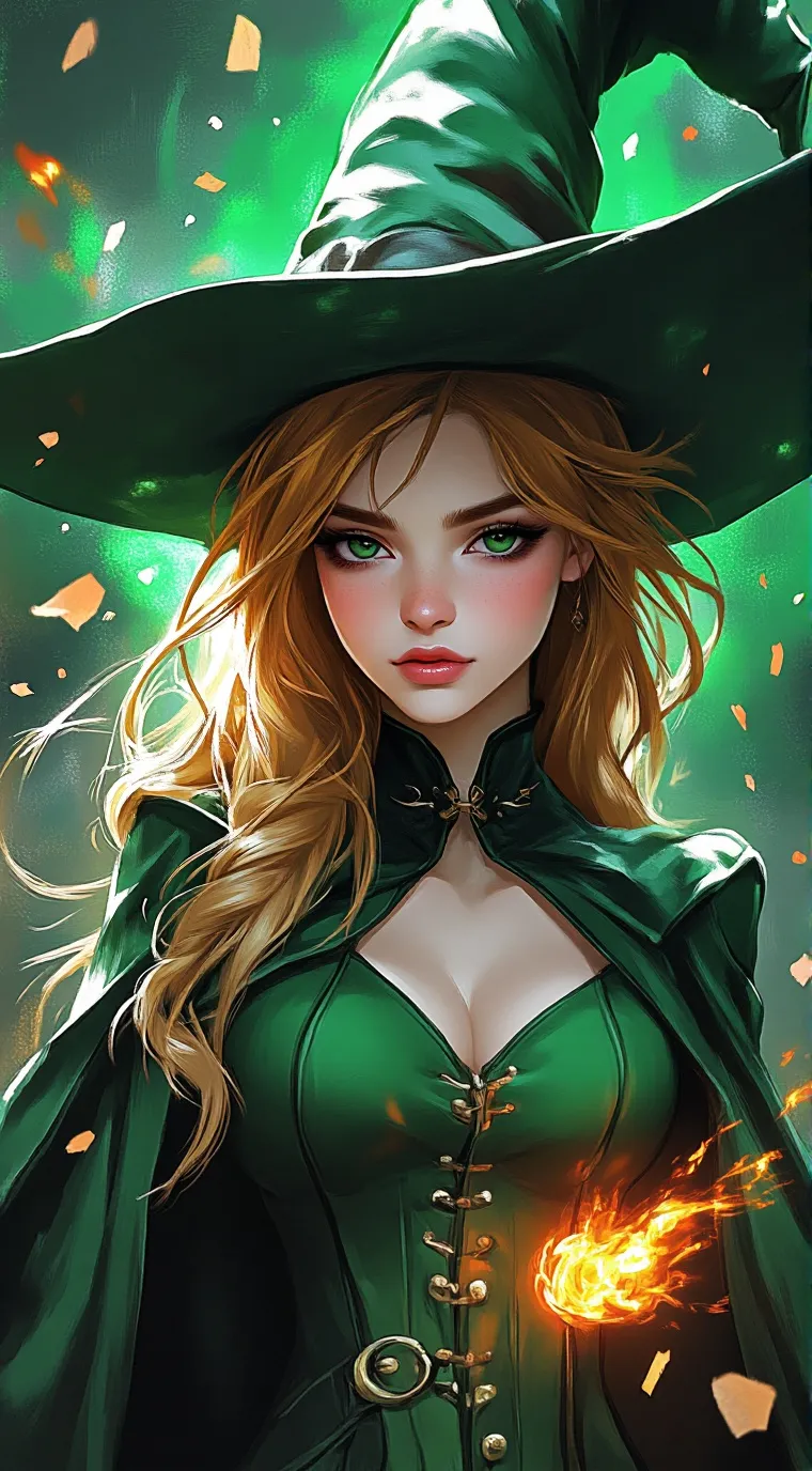 ai character: Witch (Ember) background