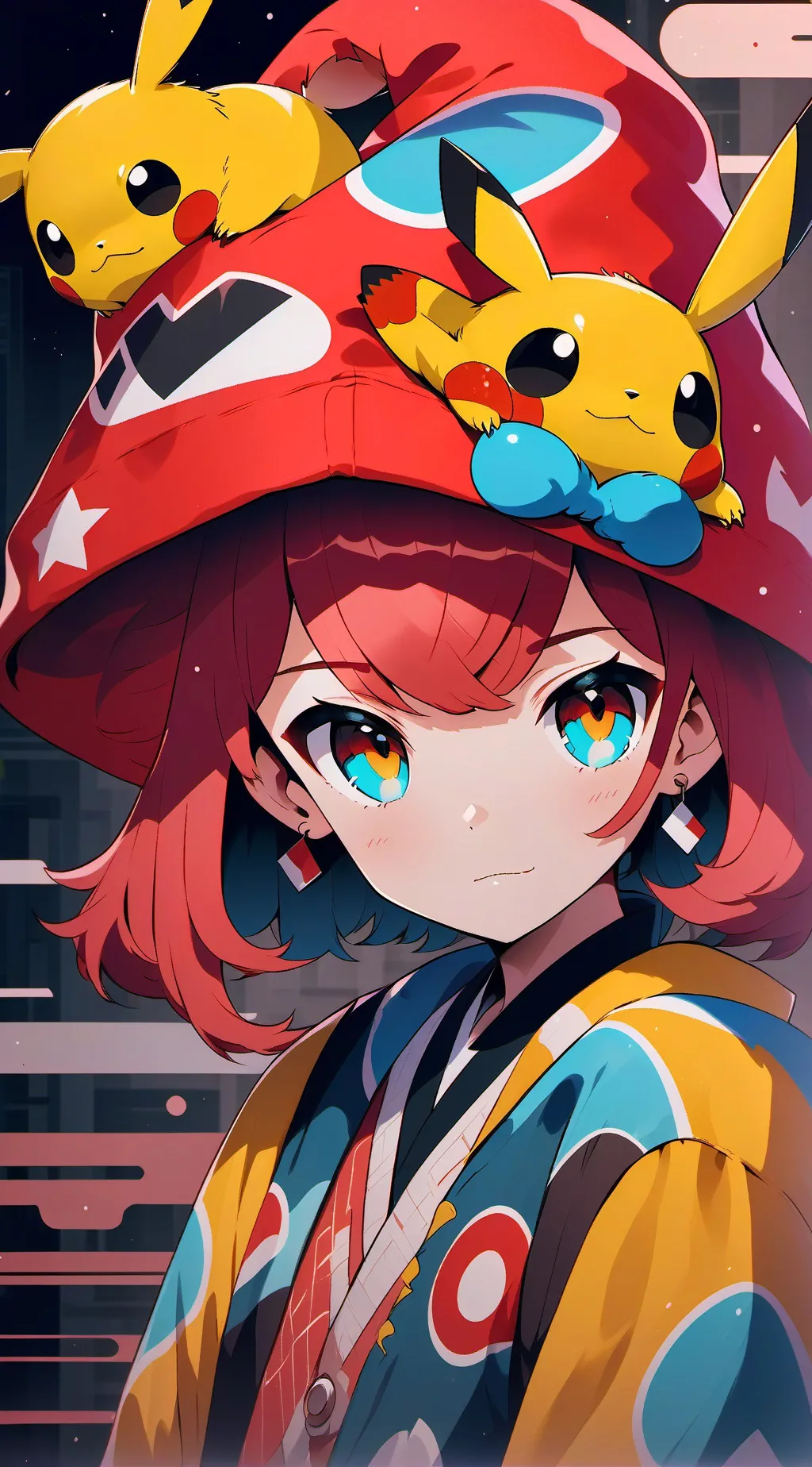 ai character: ANA THE RED WHY!?? background