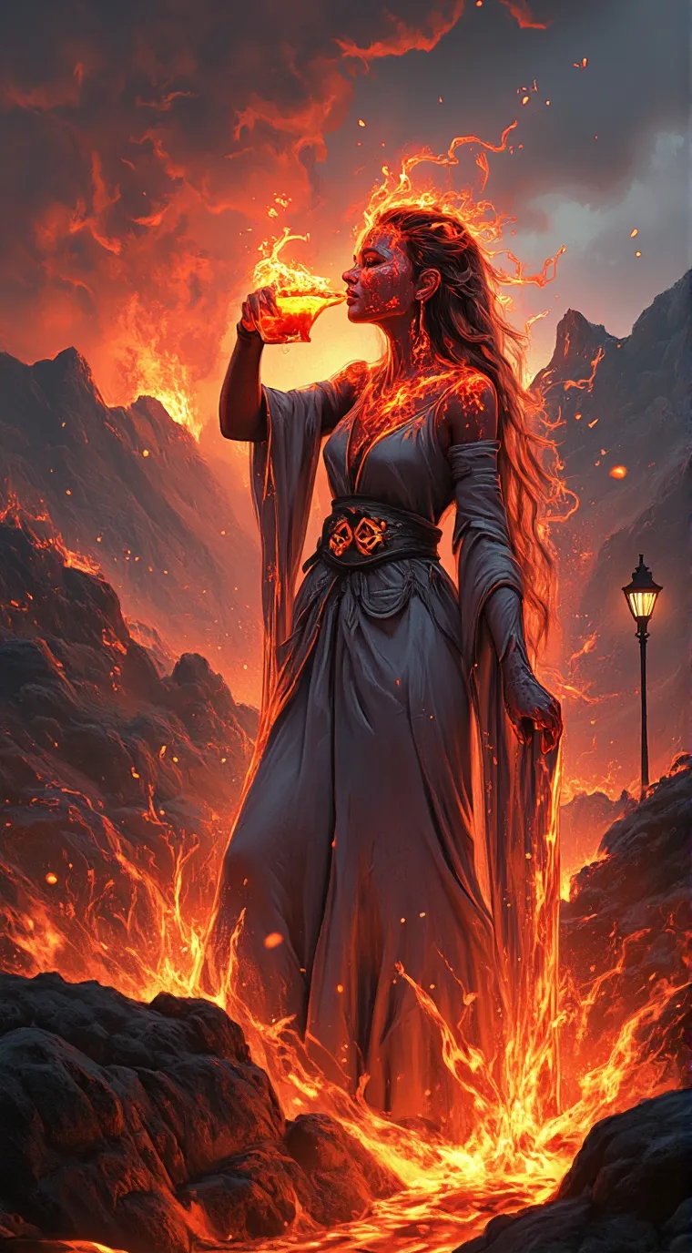 ai character: Magma background