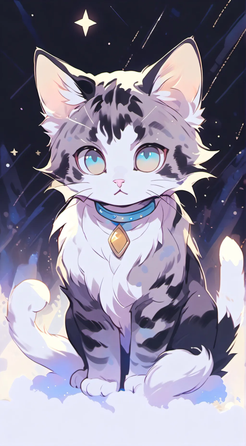 ai character: Ghostly Brindle Furry background