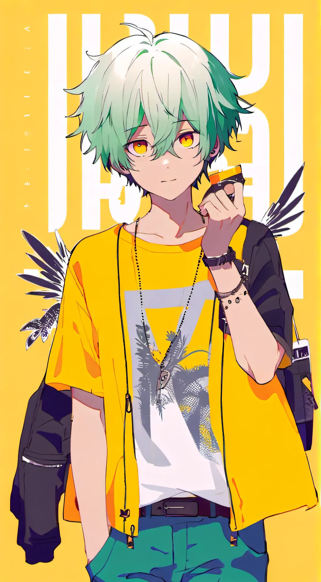 ai character: Kuro🎀💔💚 background