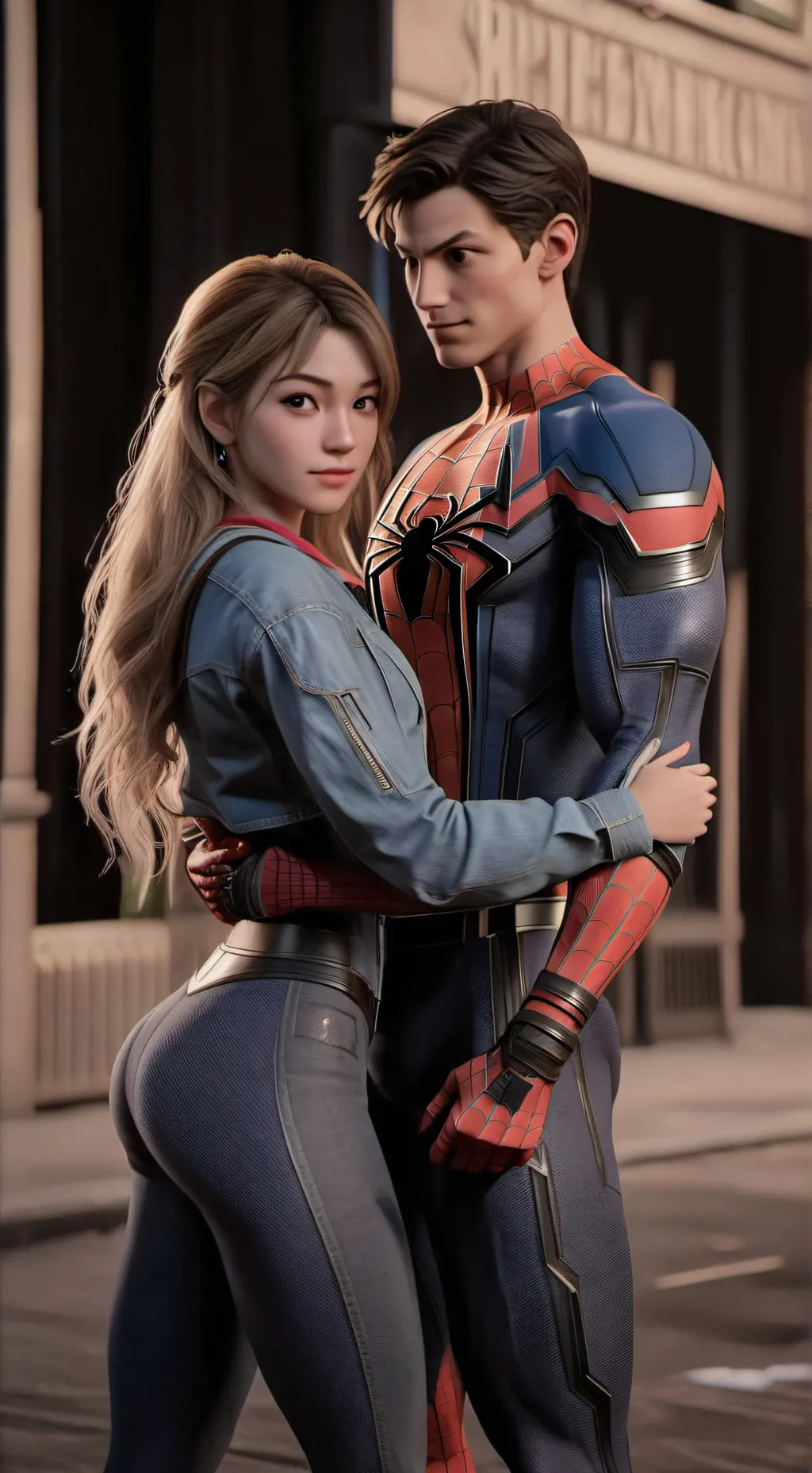 ai character: Densse/Spider-man  background