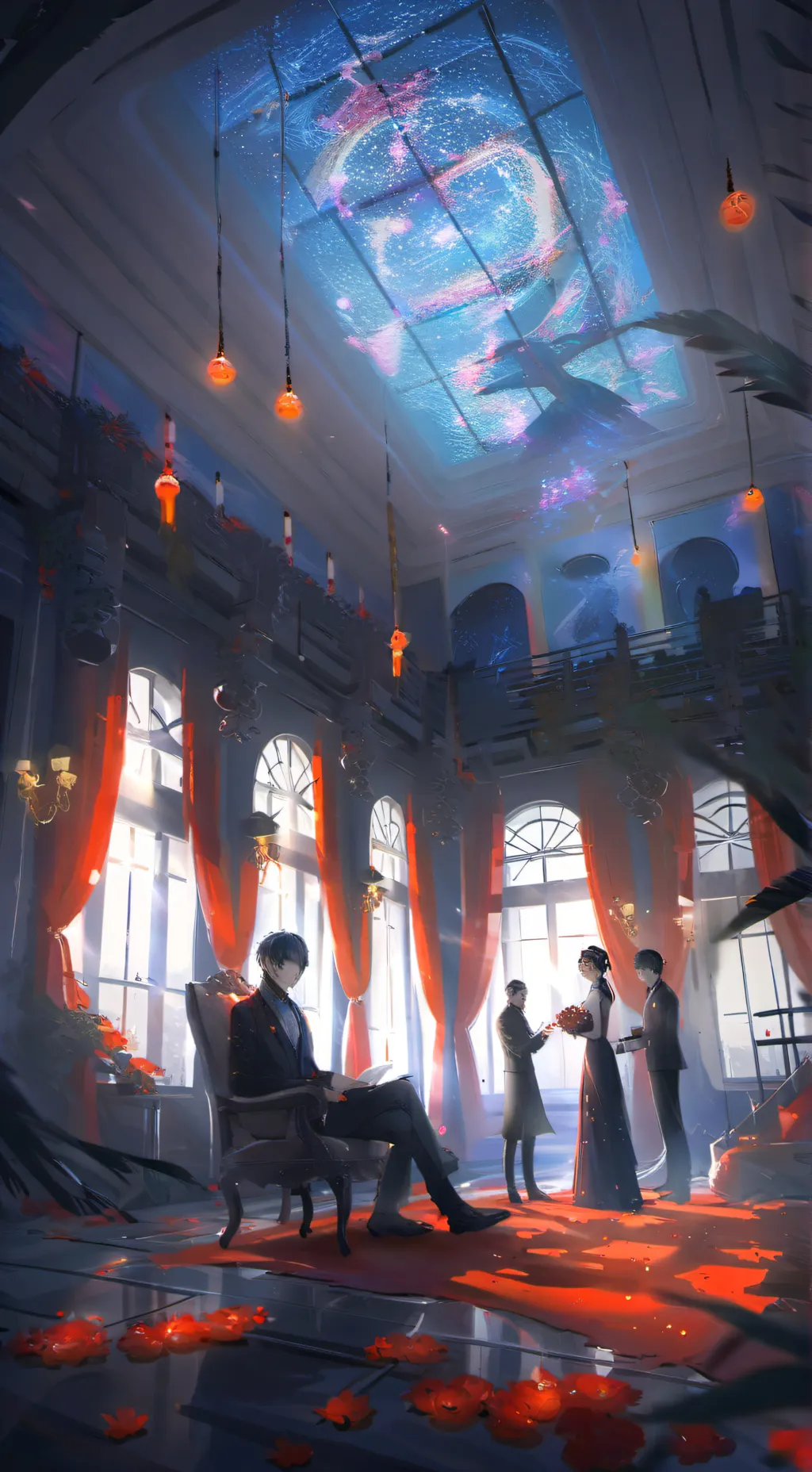 ai character: MHA Prom Night background