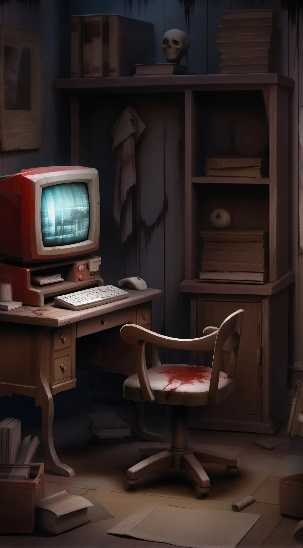 ai character: Creepy survey  background