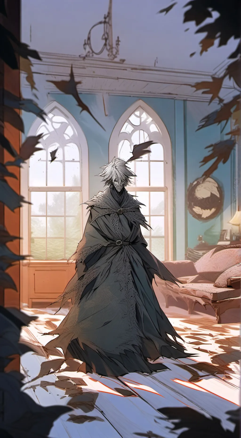 ai character: bloody house background