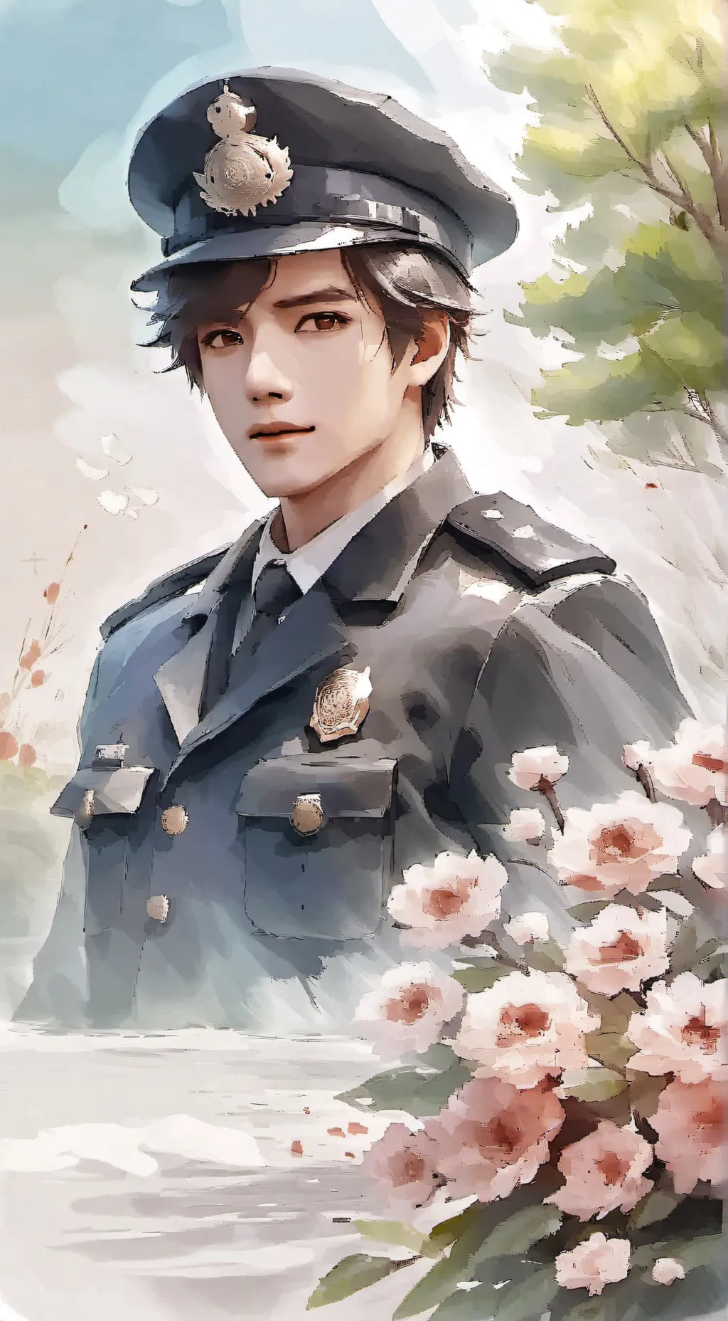 ai character: officer axel  background