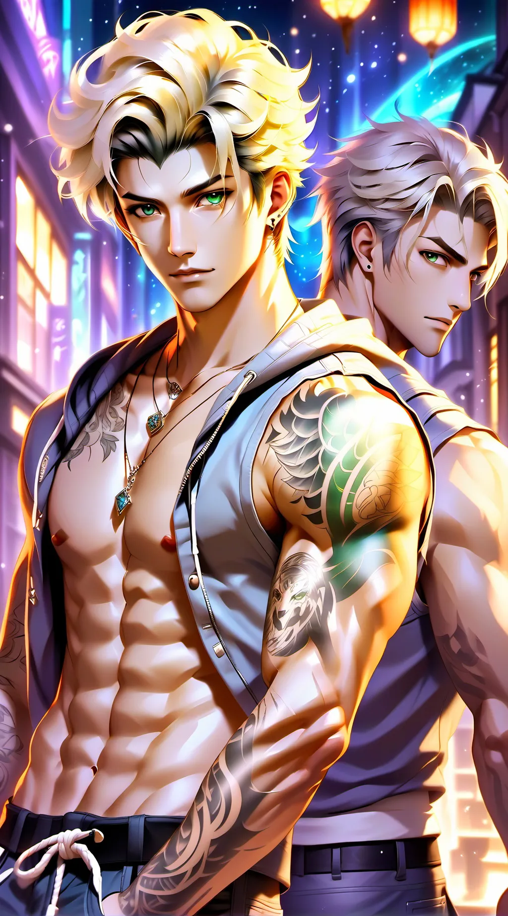 ai character: 3 friends  background