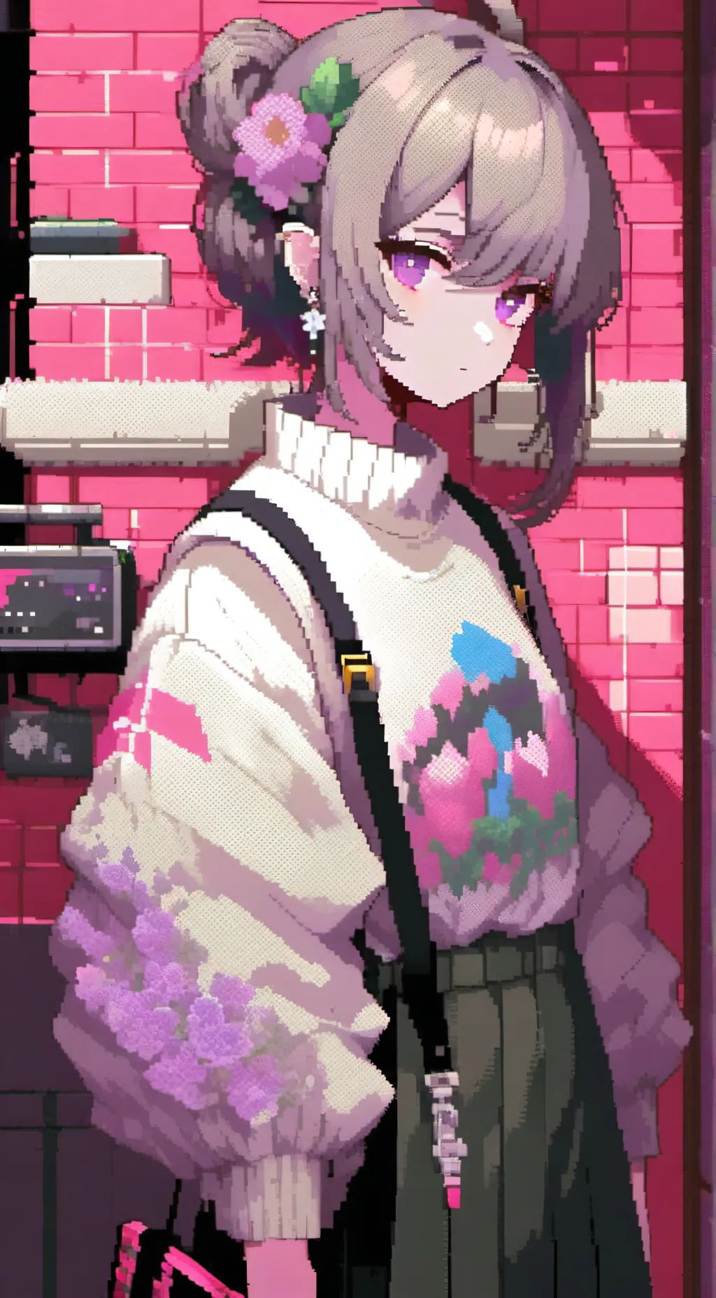 ai character: girl only world background