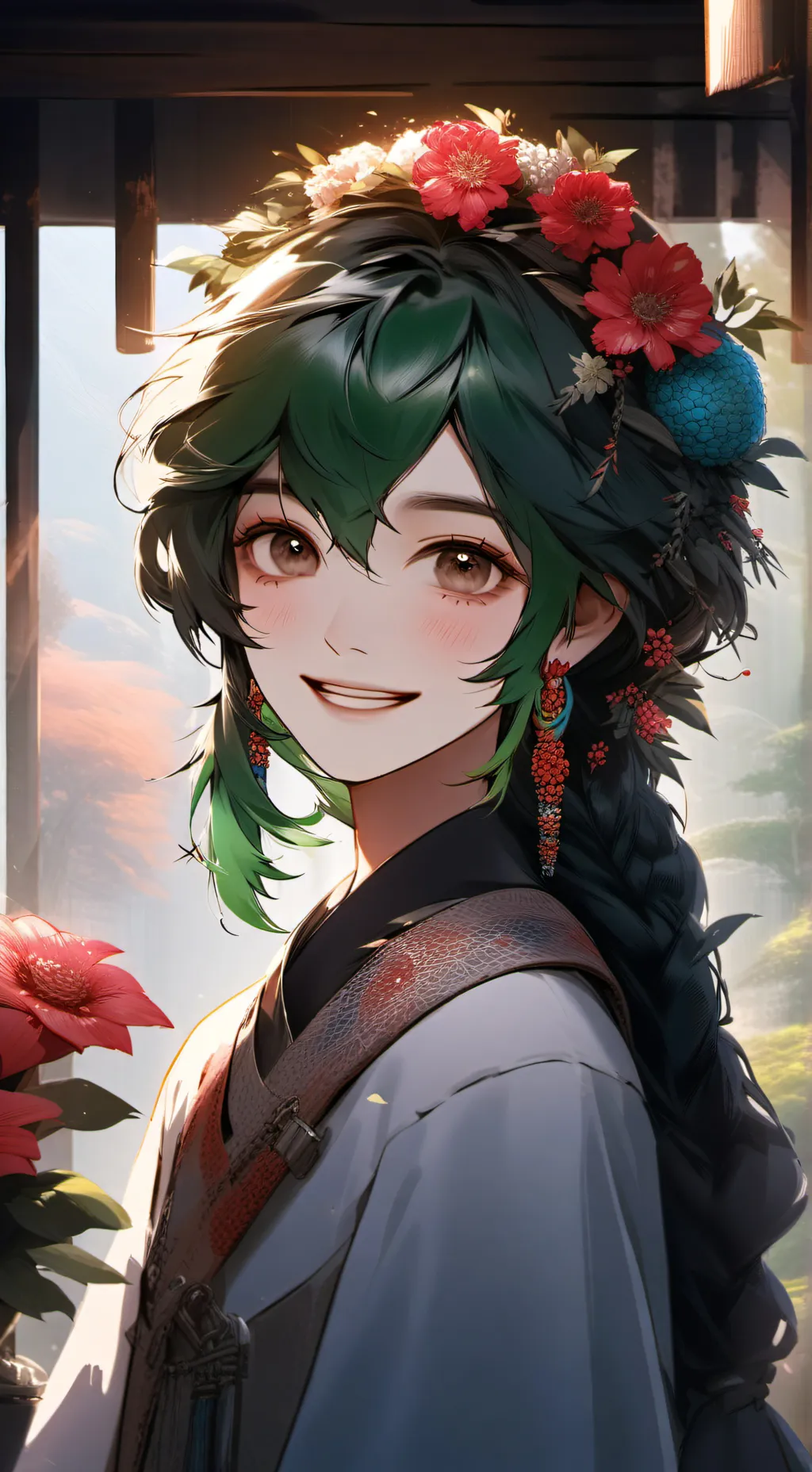 ai character: { DANDYS WORLD} background